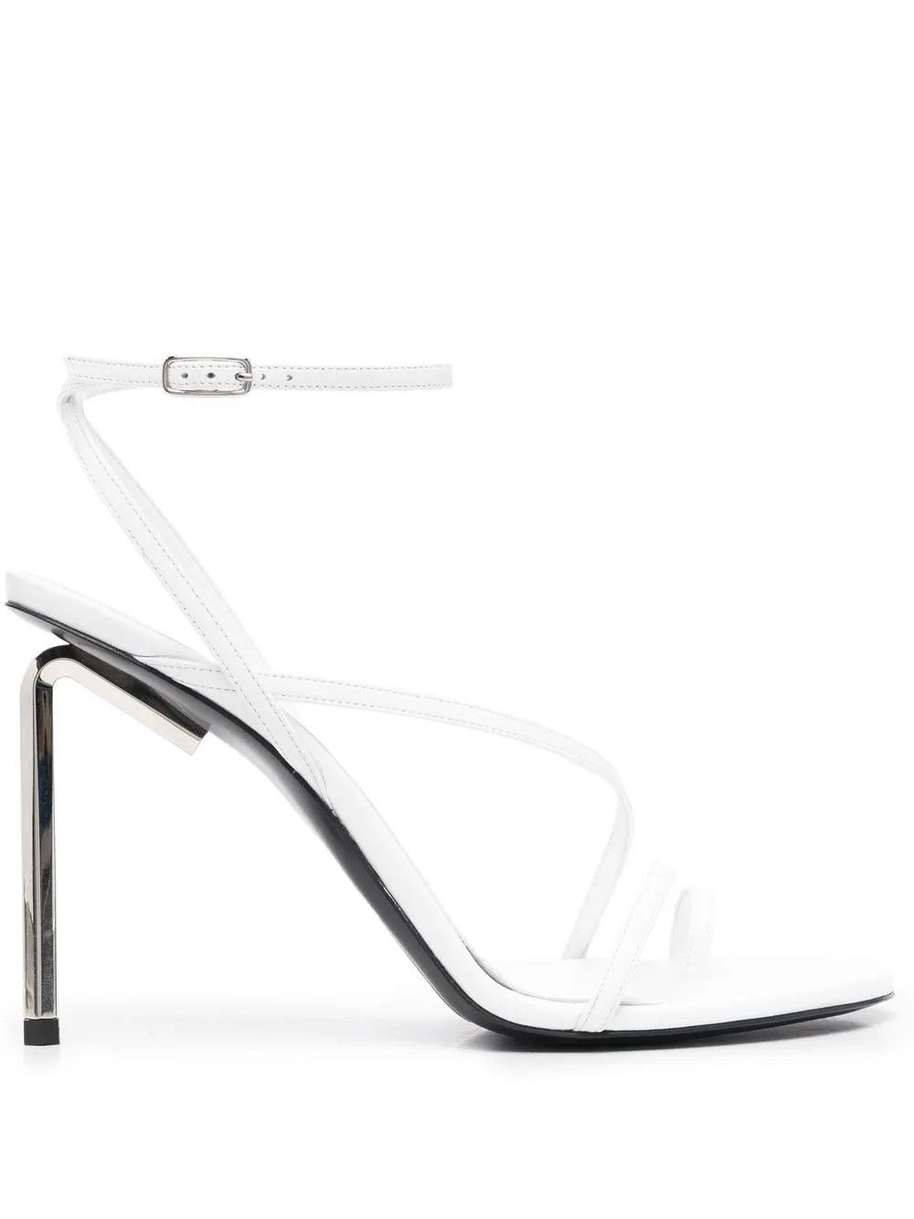 Off-White o1y1225 Leather Strap Sandals in White Size US 6 / IT 36 - 1 Thumbnail
