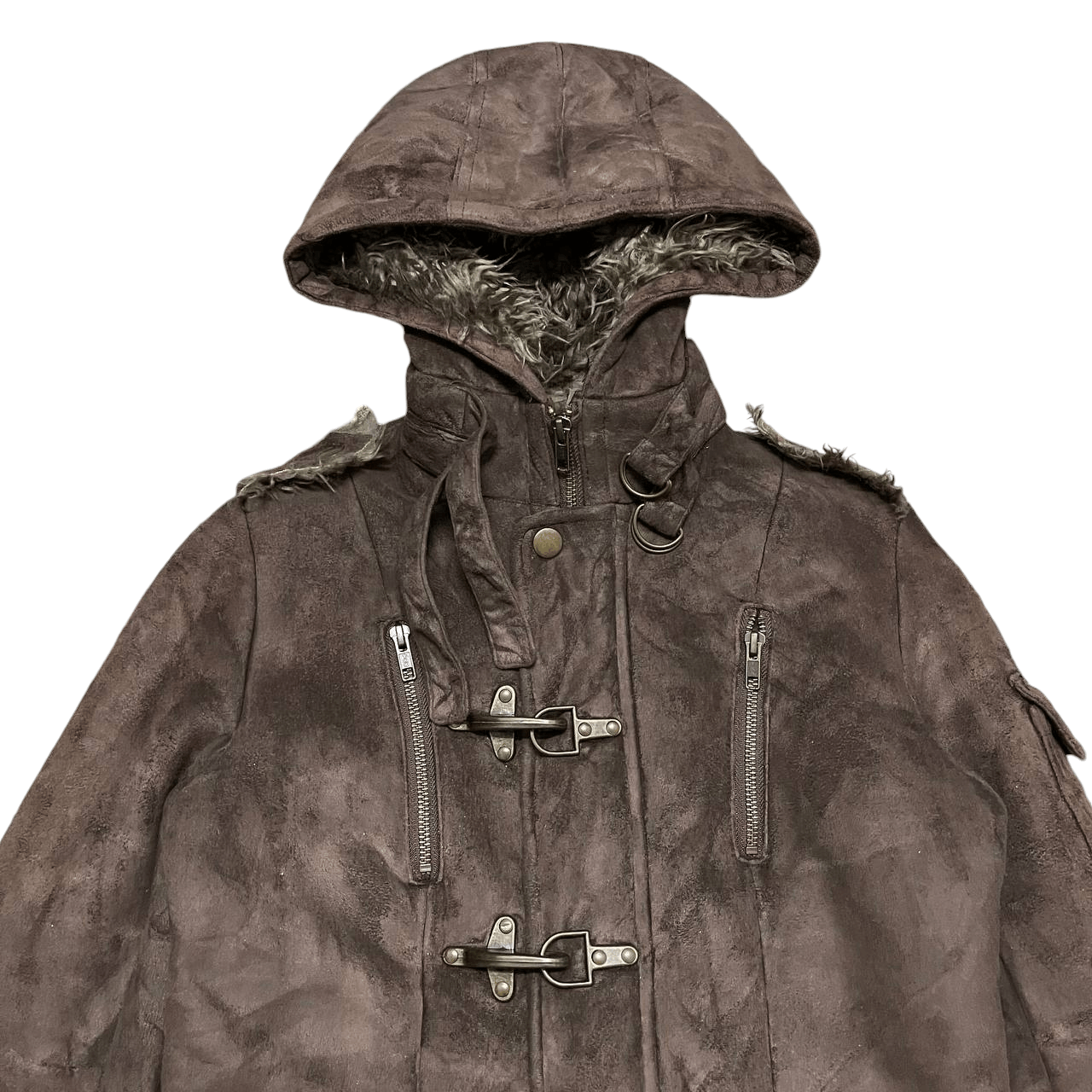 Japanese Brand Crazy Fur Egoist Hooded Coat Ifsixwasnine lgb style Size US S / EU 44-46 / 1 - 2 Thumbnail