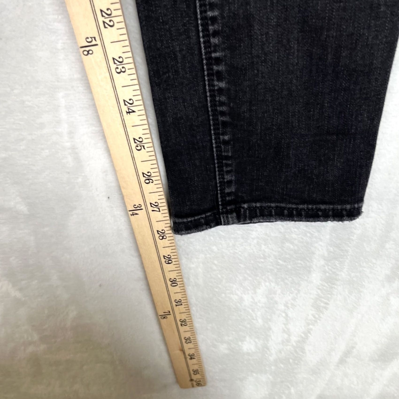 Lucky Brand Lucky Brand Skinny Lolita Jeans - Womens 6/28R Black Dark Wash Denim Distressed Low Rise Slim Size 28" / US 6 / IT 42 - 3 Thumbnail