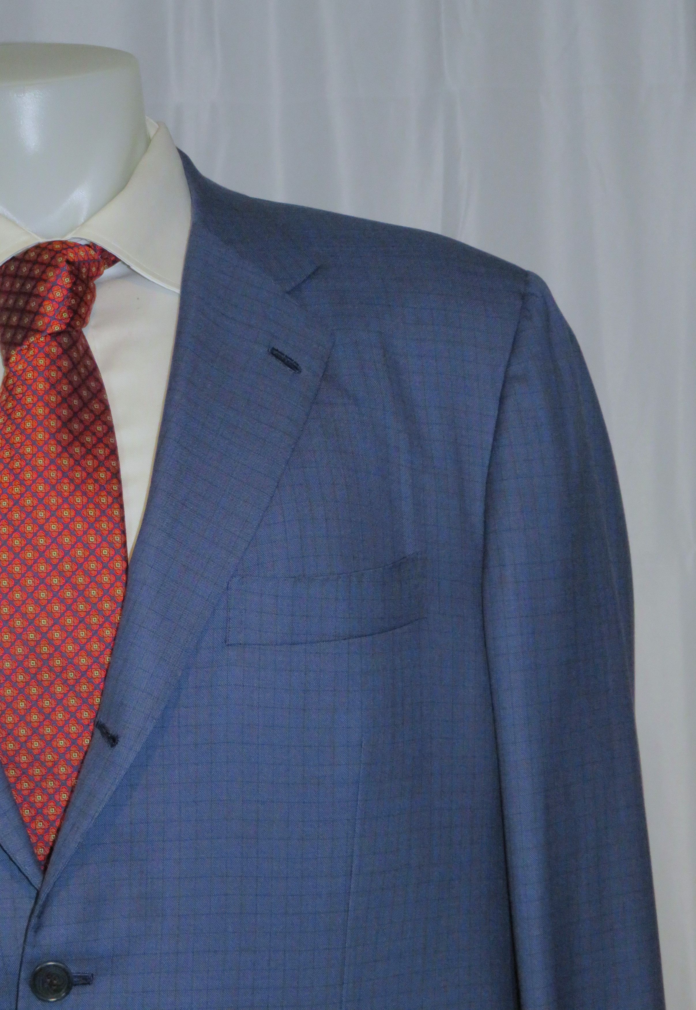 Kiton 14 Micron Mod Ego Blue Plaid Three Roll Two Suit 48R Size 48R - 5 Thumbnail