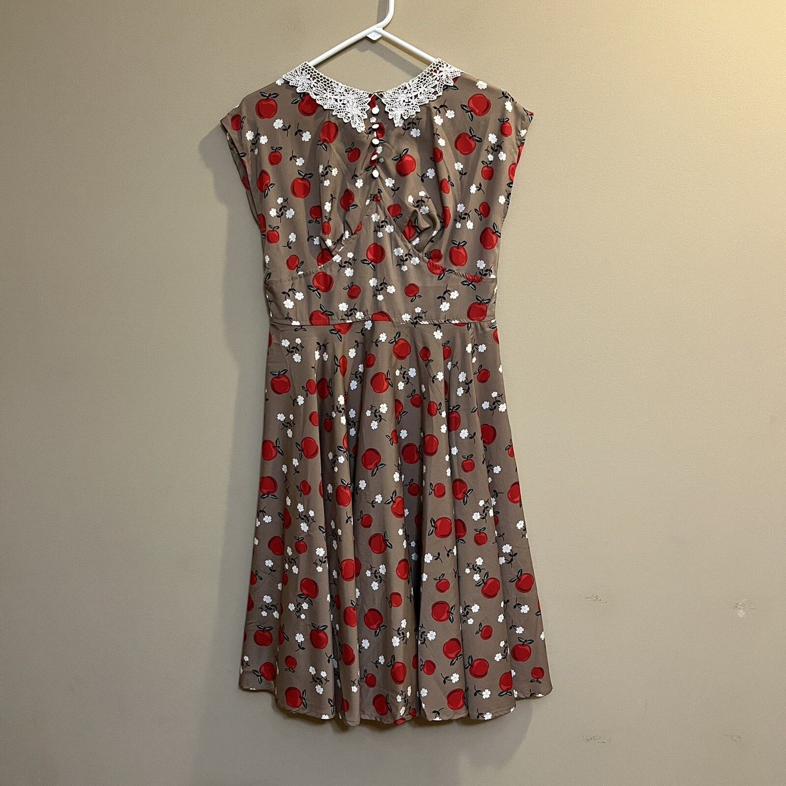 Other Hell Bunny Vixen Dress NWT Sz M Apple Print Swing Dress Size M / US 6-8 / IT 42-44 - 1 Thumbnail