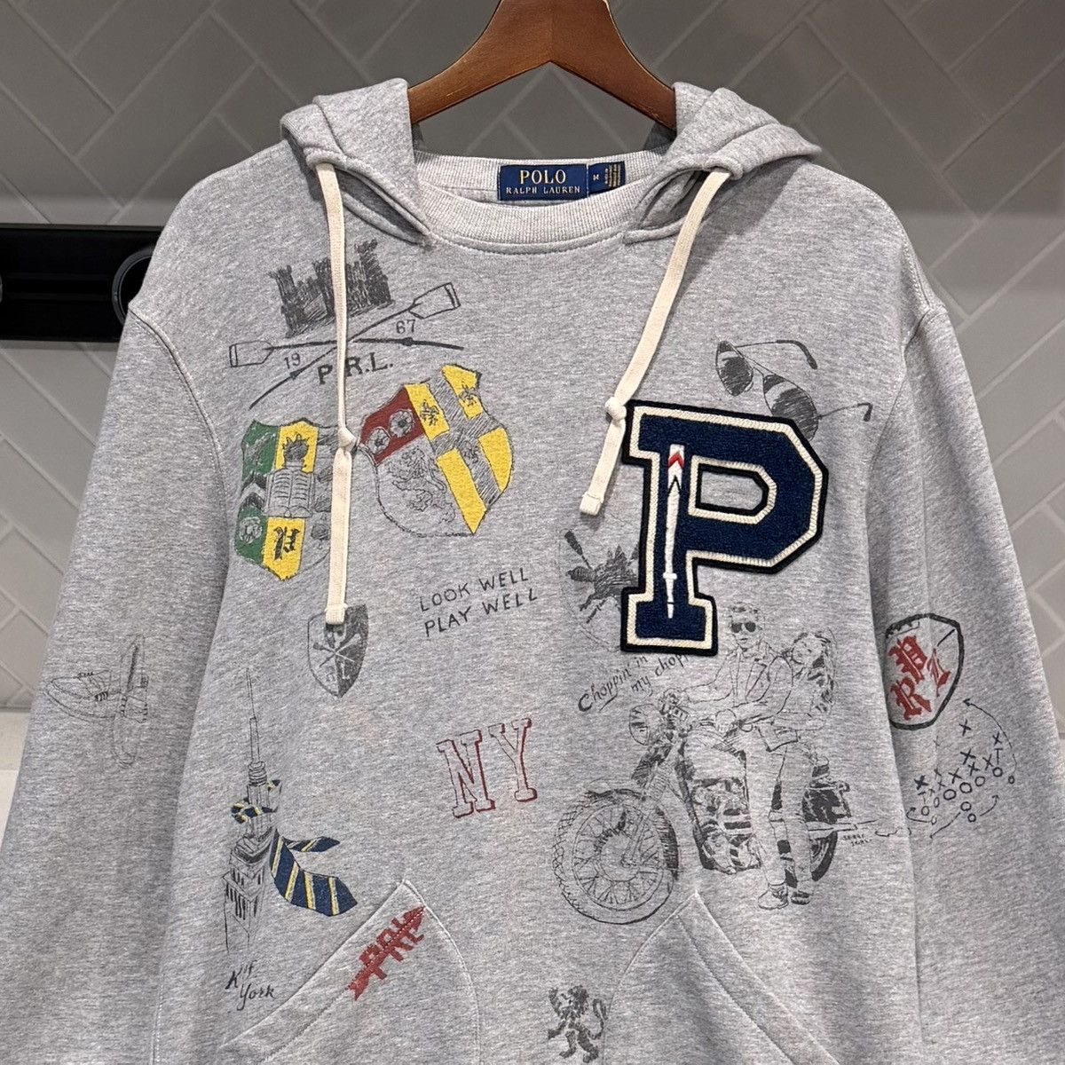 Polo Ralph Lauren Polo Ralph Lauren P Patch 1967 All Over Print Hoodie Size US M / EU 48-50 / 2 - 4 Thumbnail