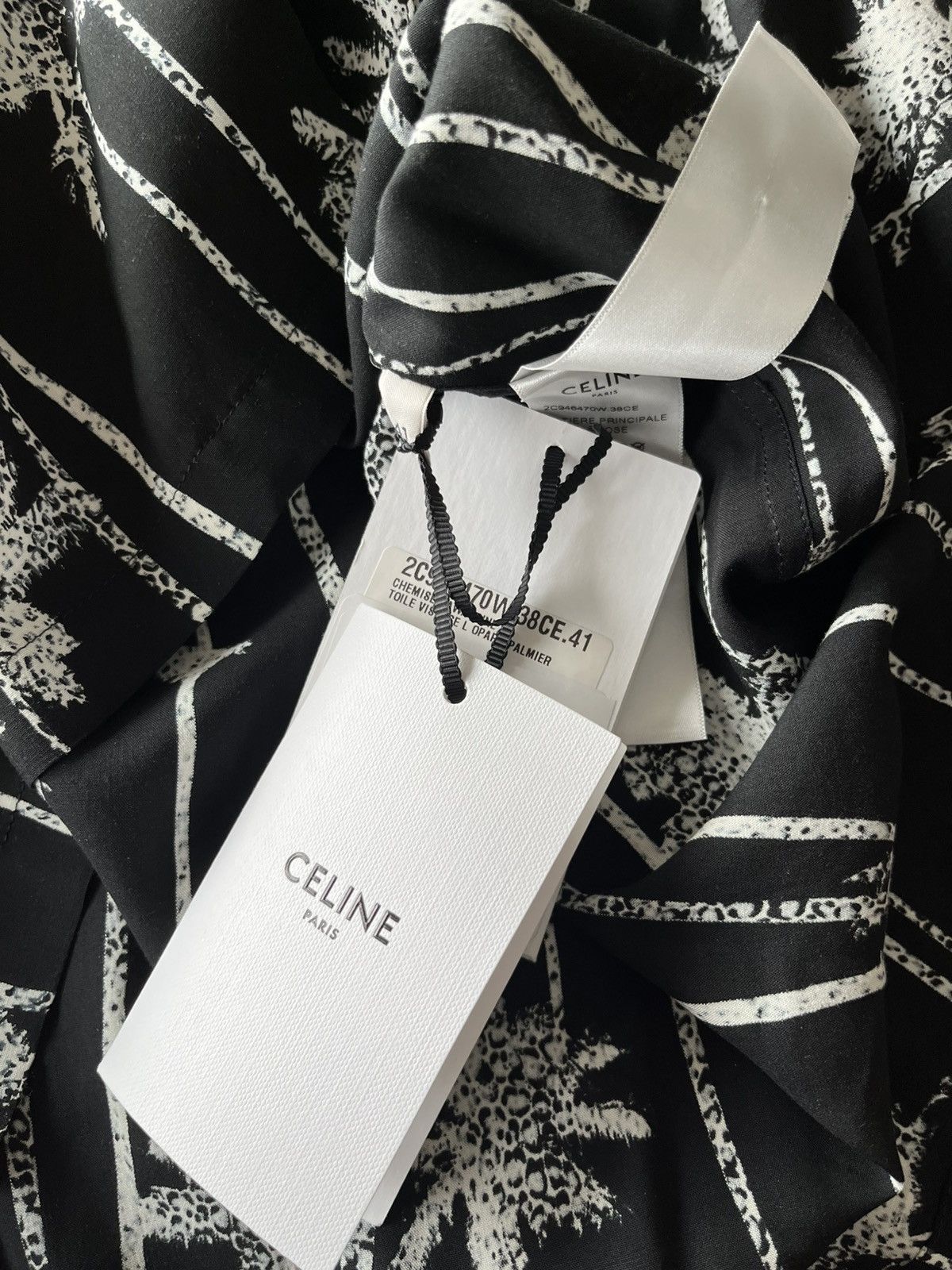 Celine × Hedi Slimane 🌴 Super Runway Celine by Hedi Palm Tree Shirt Brand New Size US XL / EU 56 / 4 - 9 Thumbnail