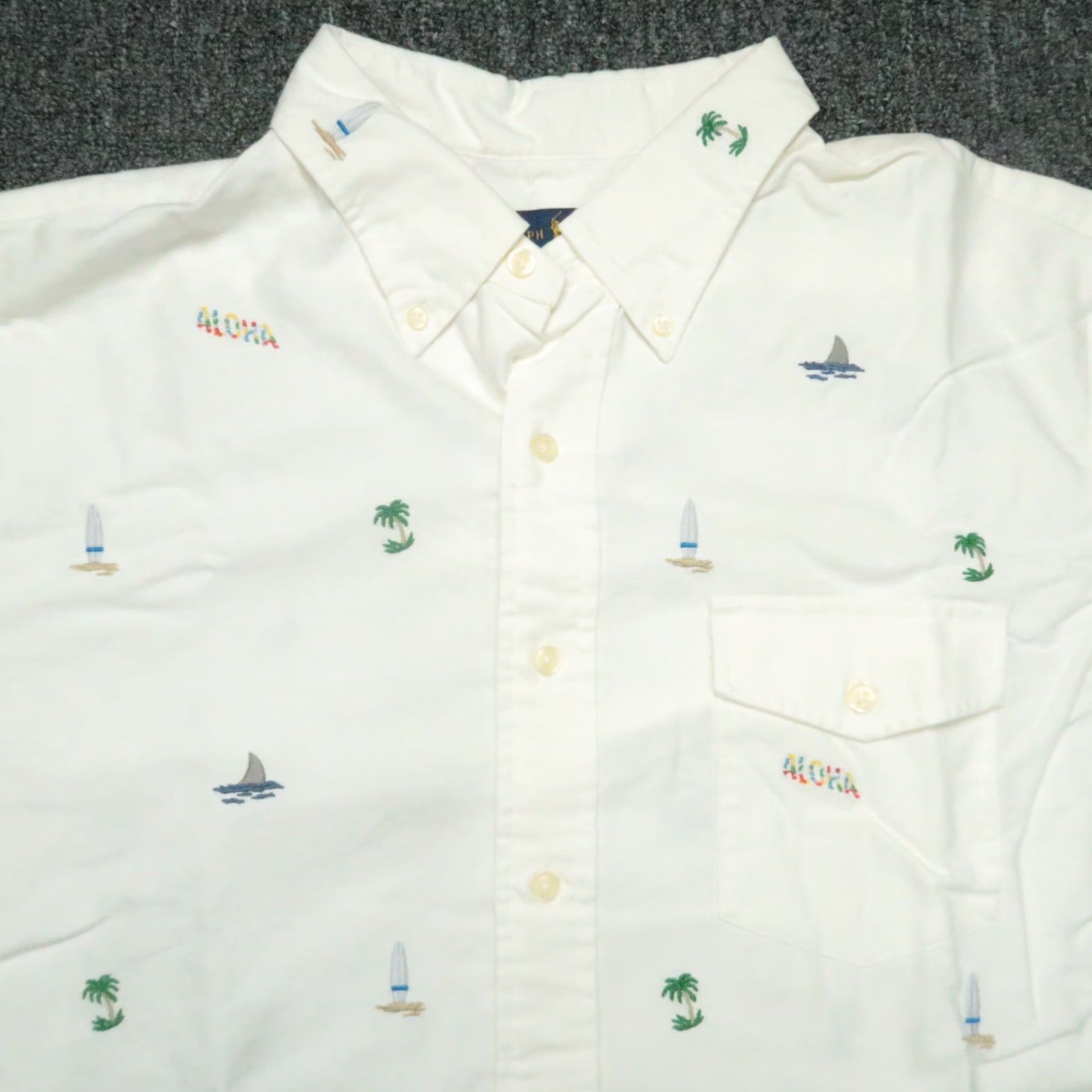 Ralph Lauren Ralph Lauren Shirt Mens XL White Button-Up Hawaiian Aloha Island Surfboard Beach Size US XL / EU 56 / 4 - 2 Thumbnail