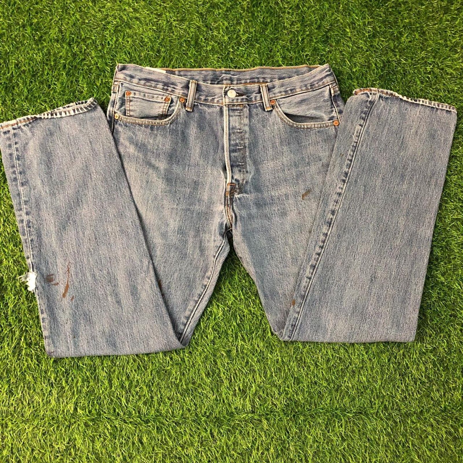 Other Men’s Distressed Painted Riders Denim Jeans Size: 34x32 Size US 34 / EU 50 - 1 Thumbnail