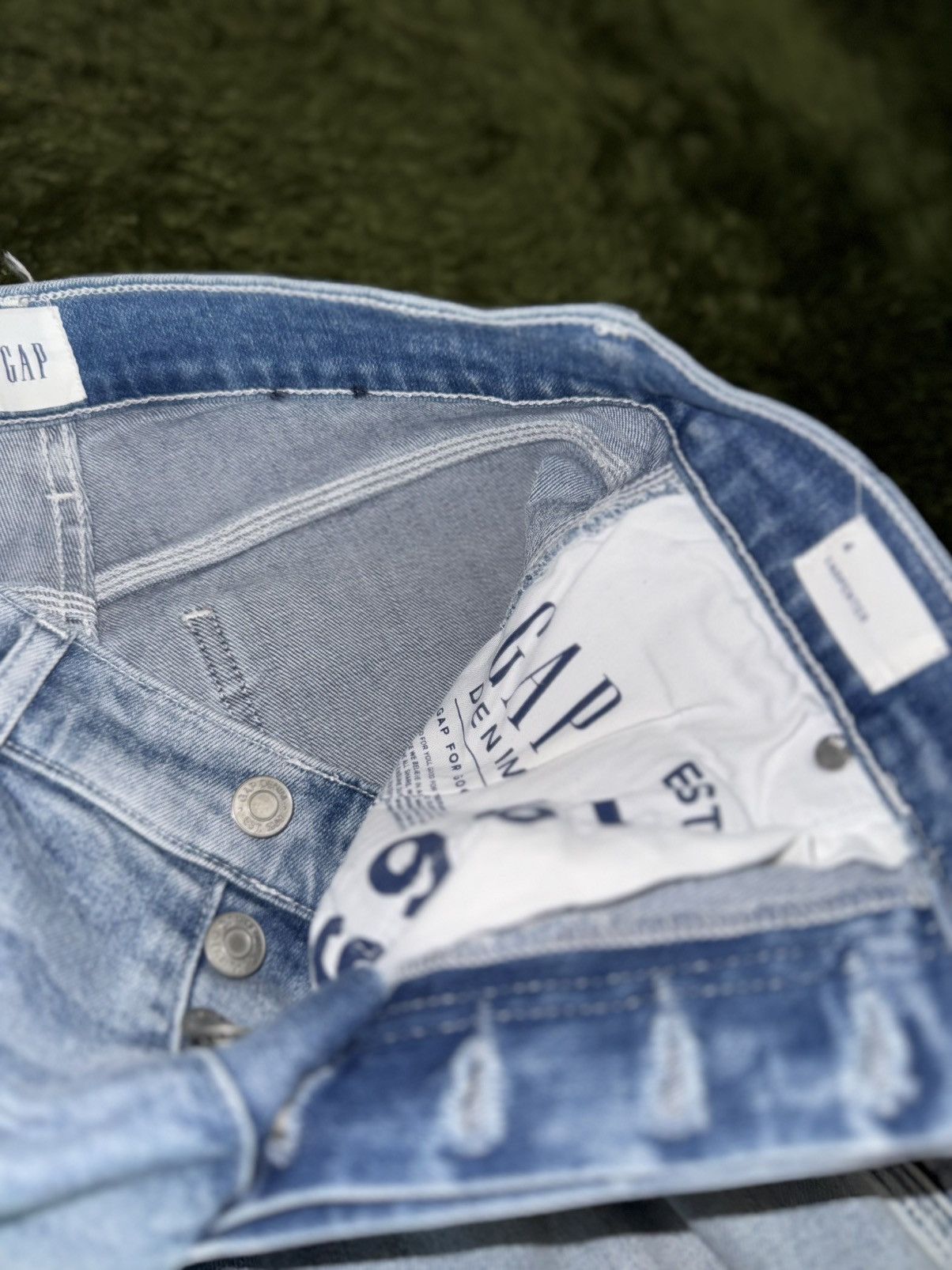 Gap [4] 00s GAP Button Bleached Cropped Denim Carpenter Pants Size US 29 - 4 Thumbnail