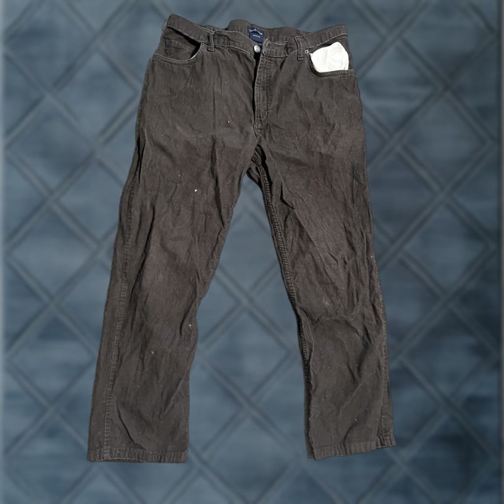 Lands' End Lands' End Corduroy Pants Mens 37 Regular Classic Flat Front Brown Adjustable Waist Khakis 29in Inseam Mens Size US 37 - 1 Thumbnail