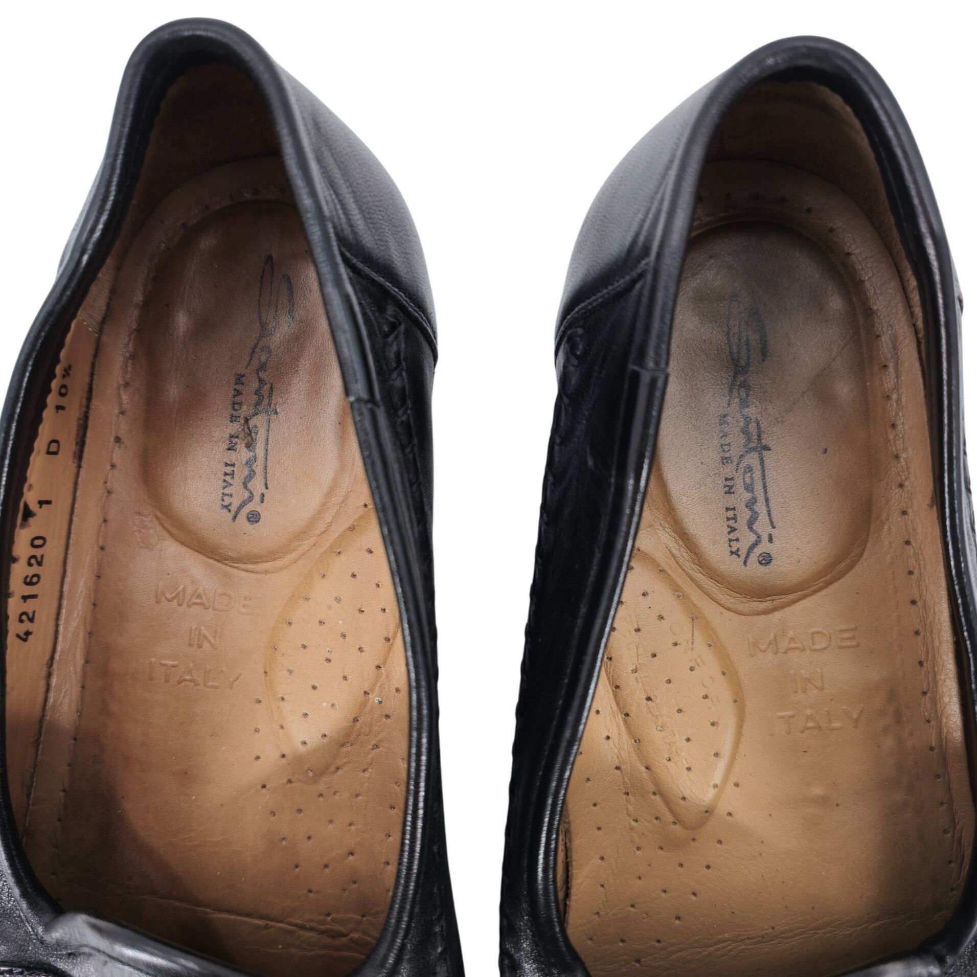 Santoni Santoni Italy Relaxed Black Leather Dress Shoes Mens 10.5D Size US 10.5 / EU 43-44 - 4 Thumbnail