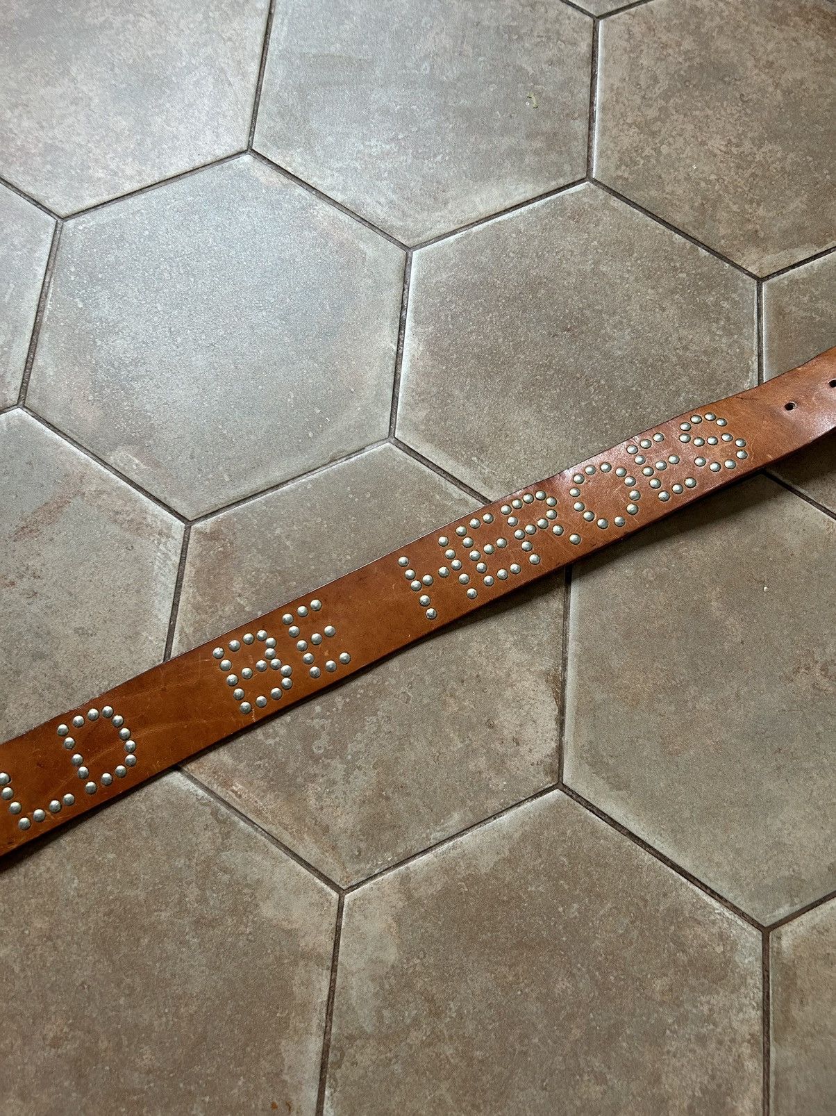 Leather Jesus Rocks Leather Brown Belt We Could Be Heroes Size ONE SIZE - 5 Thumbnail