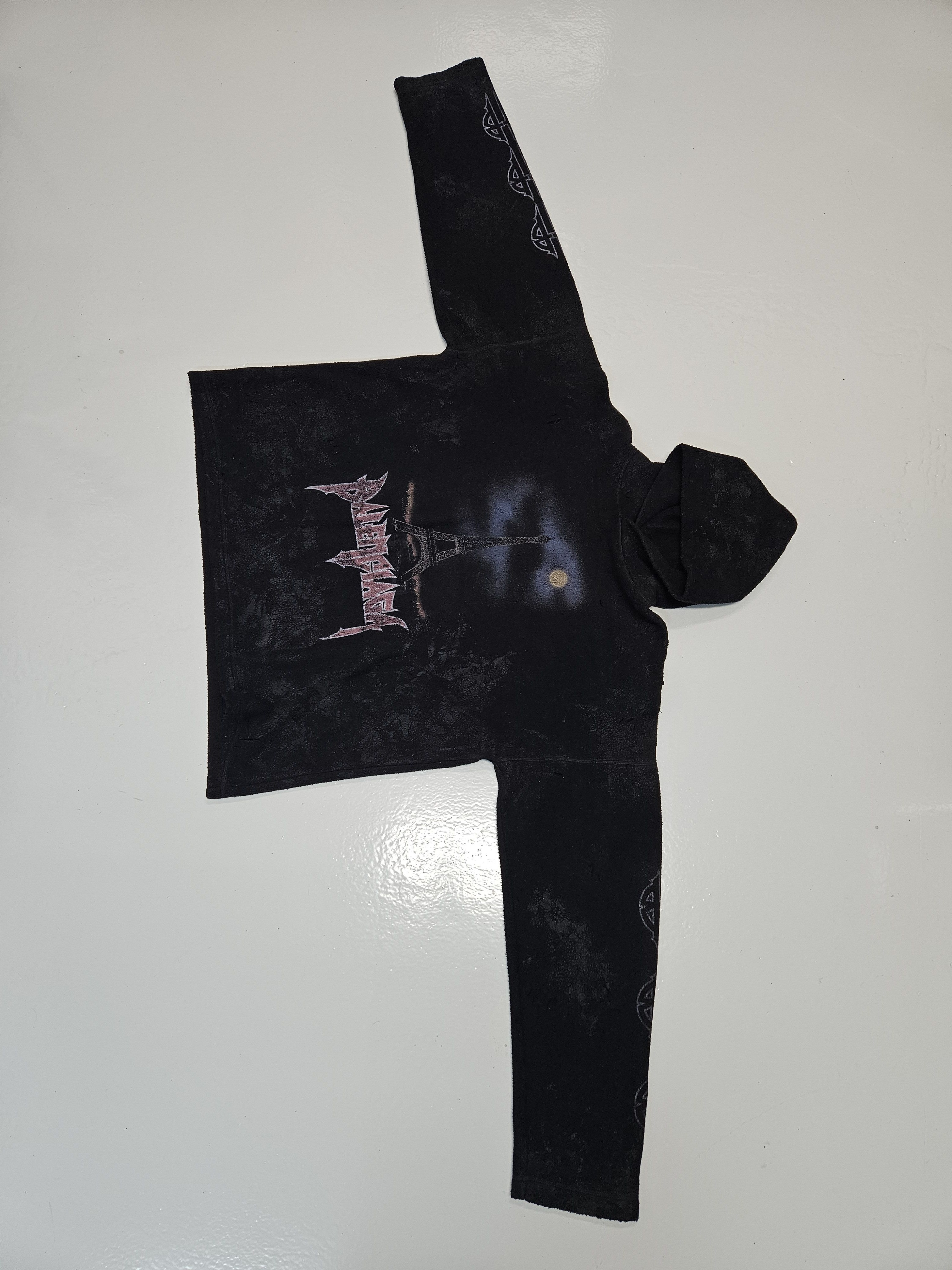 Balenciaga distressed fleece paris moon hoodie