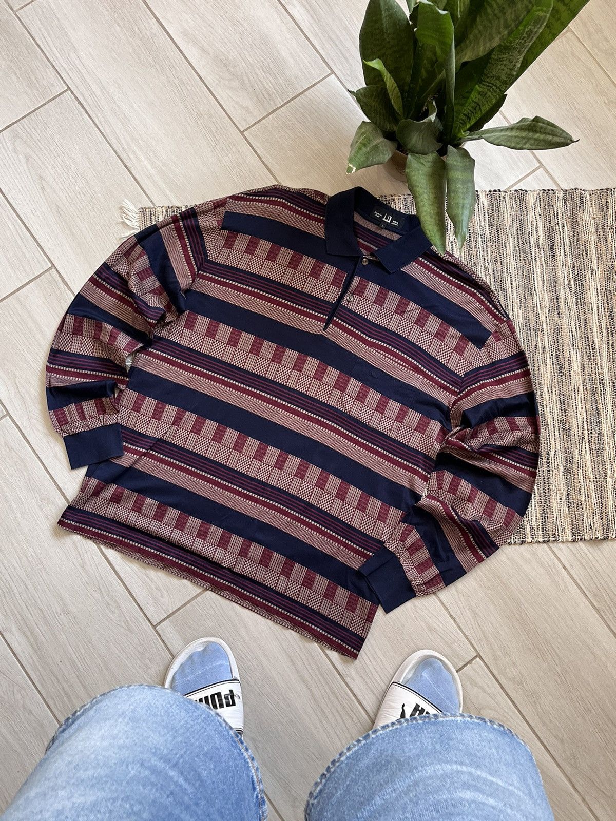 Vintage RRP-500$!! Dunhill Longsleeve polo tshirt luxury rare Size US L / EU 52-54 / 3 - 1 Thumbnail