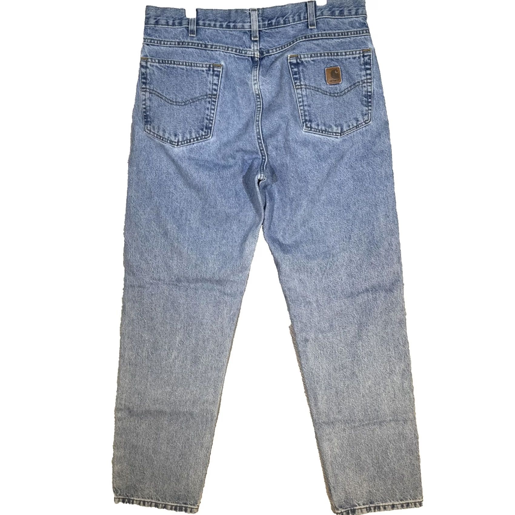 Carhartt VINTAGE Carhartt Jeans Mens 34x28 Blue Denim Relaxed Fit 100 Cotton Workwear Size US 34 / EU 50 - 2 Thumbnail