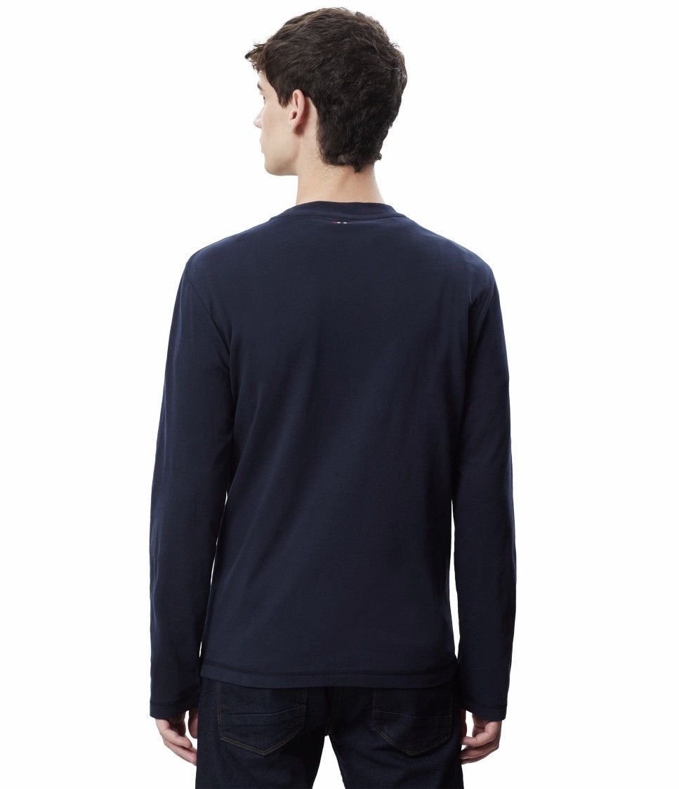 Napapijri Napapijri Mens Blue Long Sleeve T-Shirt Center Graphic Print Size US XL / EU 56 / 4 - 2 Thumbnail