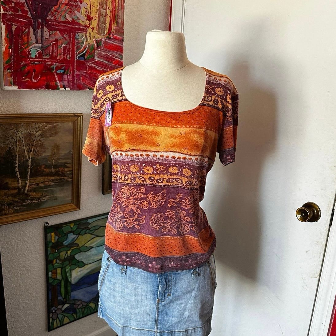 pandora pandora bohemian orange shirt sleeve shirt Size M / US 6-8 / IT 42-44 - 1 Thumbnail