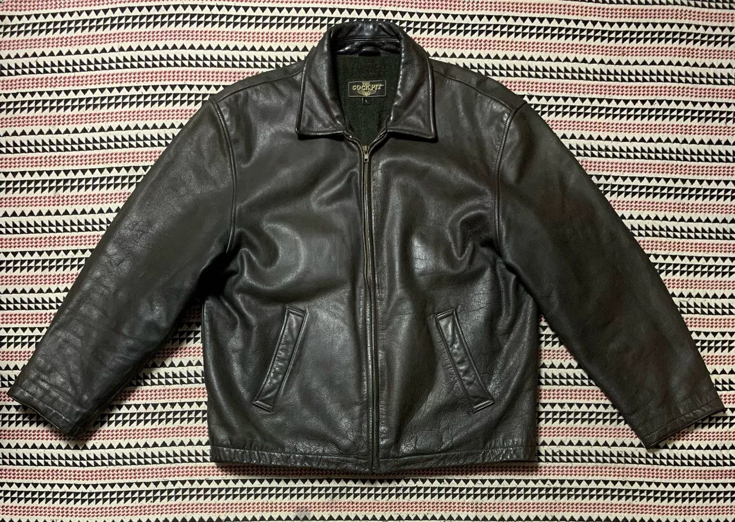 Cockpit USA black leather jacket with quilted lining Size US L / EU 52-54 / 3 - 1 Thumbnail