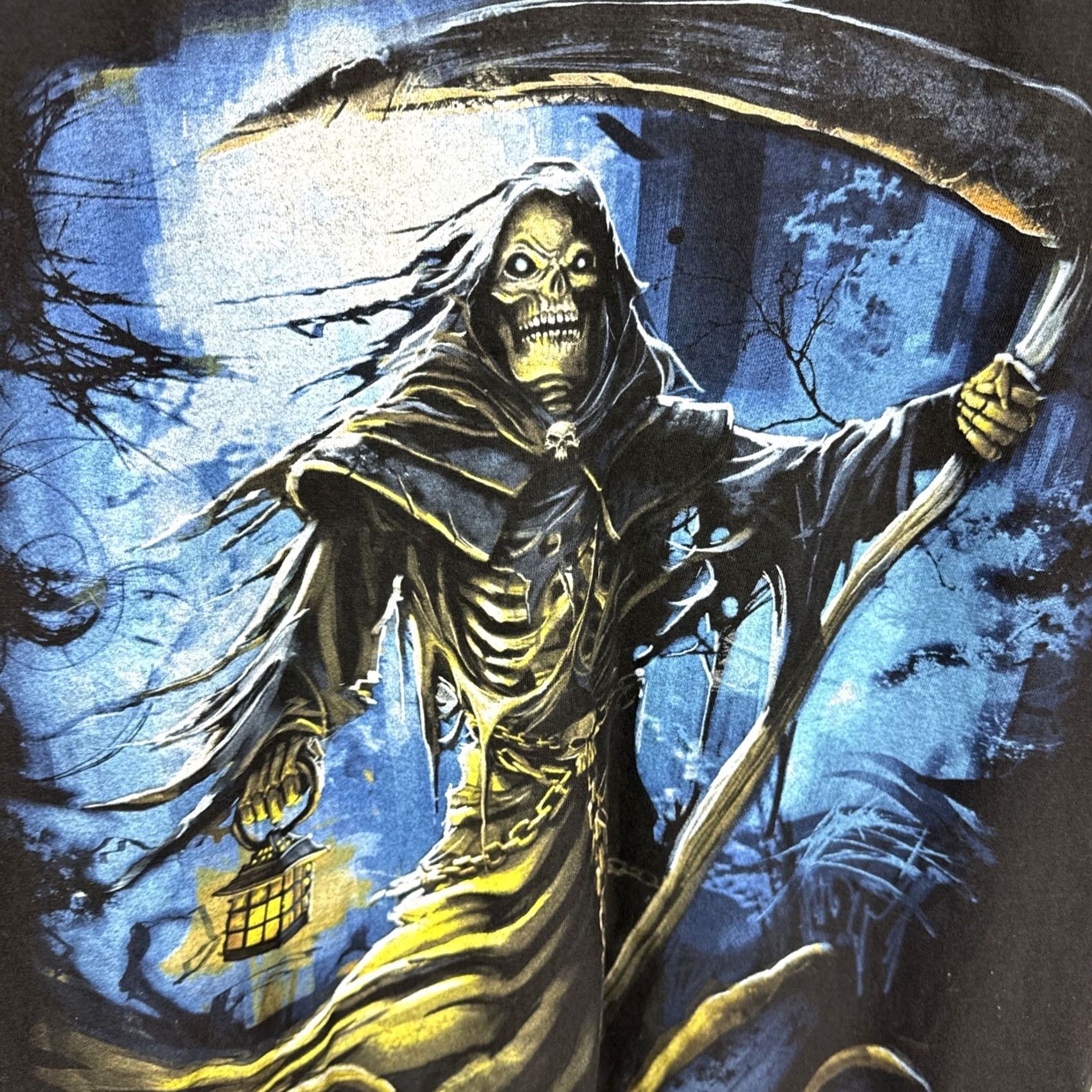 Vintage VINTAGE Grim Reaper T Shirt Black XL Y2K Gothic Metal Horror Skull Graphic All Style 90s Mens Size US XL / EU 56 / 4 - 7 Thumbnail