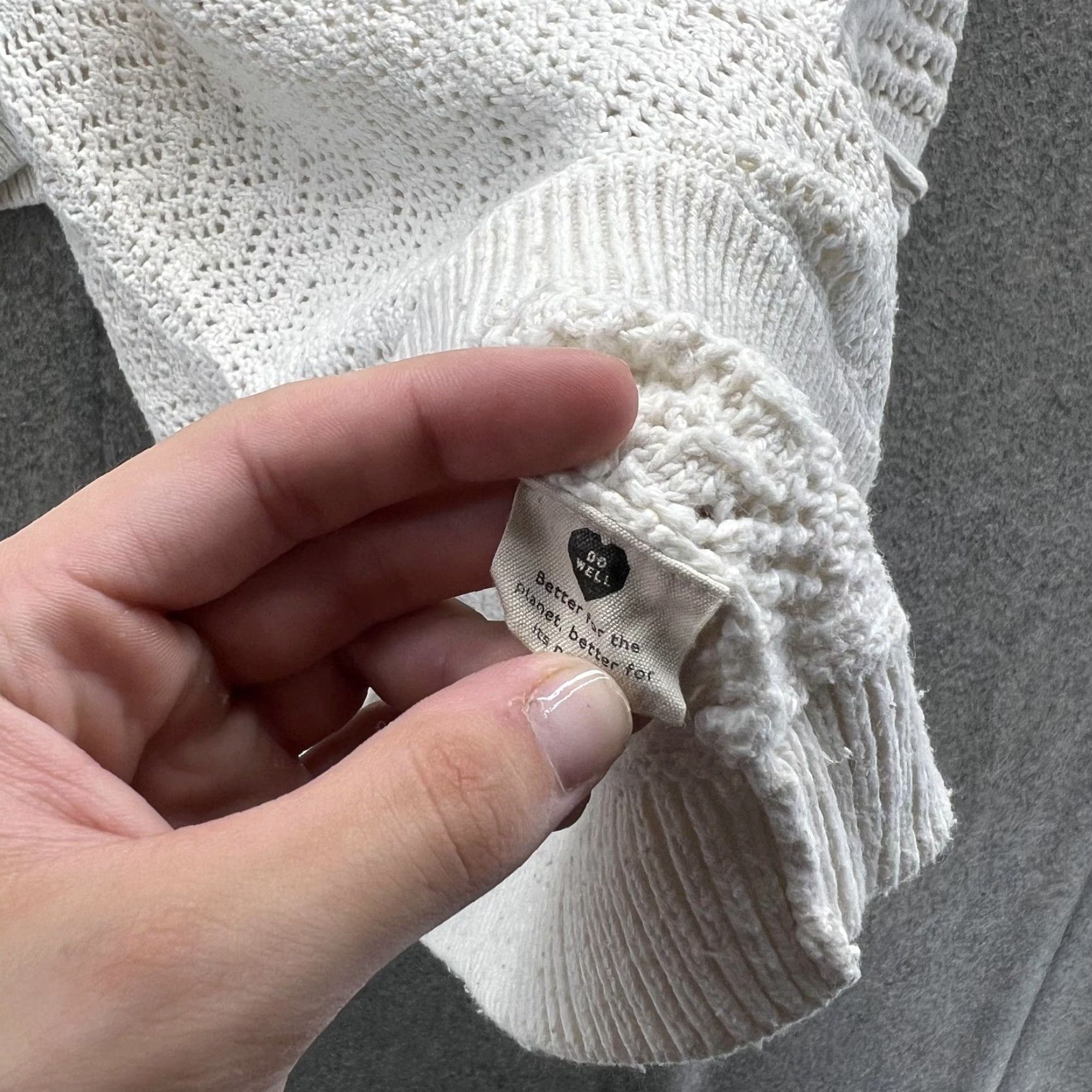 Madewell VINTAGE Madewell Sweater Womens XL White Pointelle Knit Short Sleeve Pullover Top Size XL / US 12-14 / IT 48-50 - 4 Thumbnail