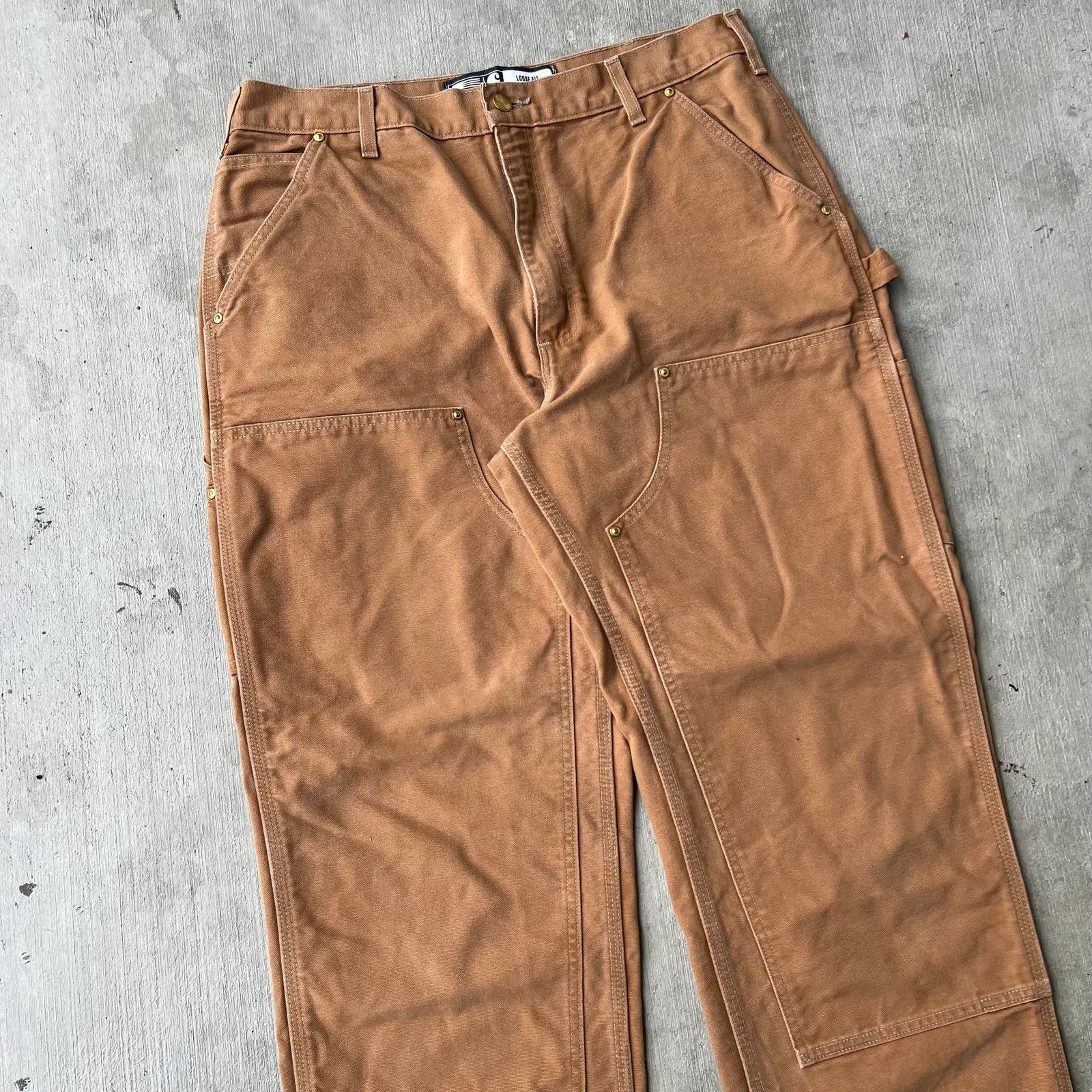 Carhartt × Vintage Carhartt brown double knee work wear carpenter pants Size US 34 / EU 50 - 2 Thumbnail