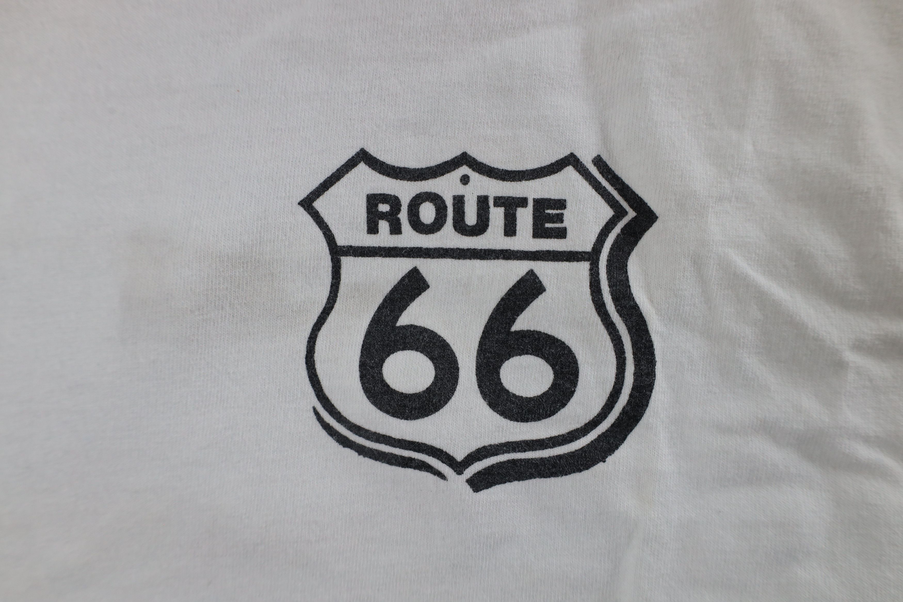 Vintage Vintage 90s Streetwear Spell Out Route 66 T-Shirt White Size US L / EU 52-54 / 3 - 4 Thumbnail