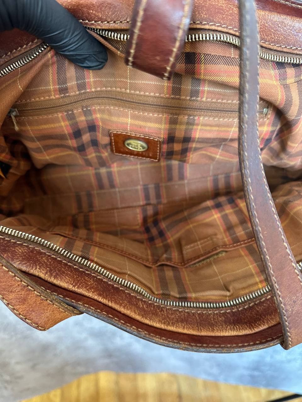 Genuine Leather The Bridge Vintage Cognac Leather Shoulder Bag – Italian Size ONE SIZE - 13 Thumbnail