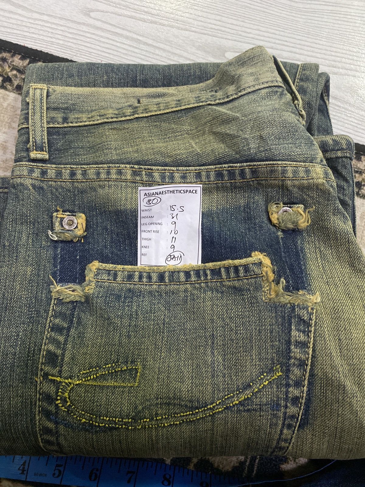 Hysteric Glamour Chip Pepper Jean Baggy Mud Washed Whisker Distressed Size US 30 / EU 46 - 23 Thumbnail
