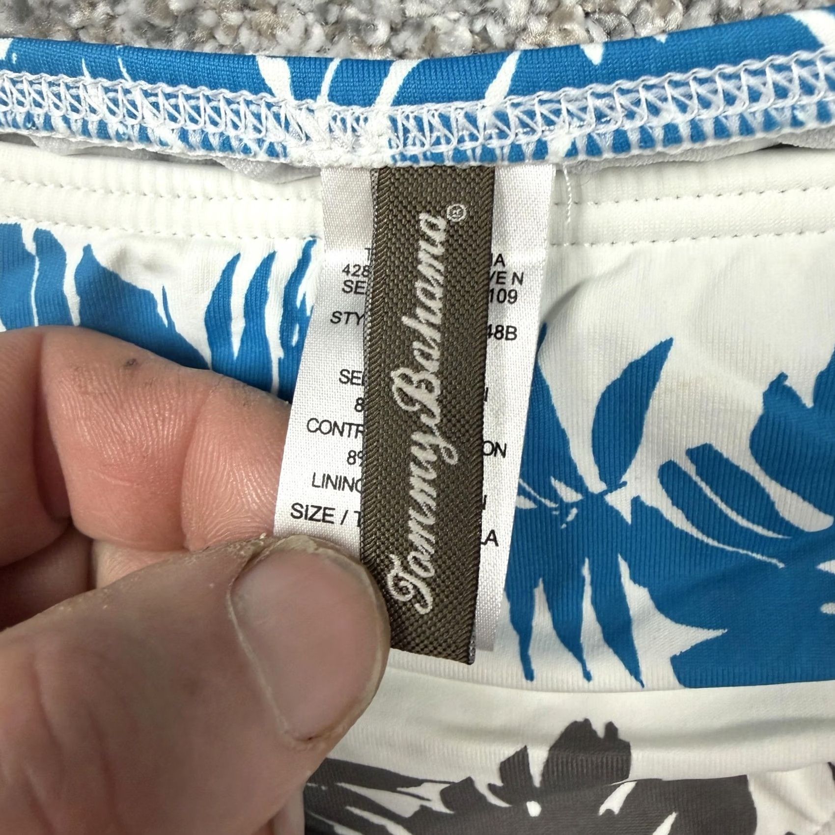 Tommy Bahama Tommy Bahama Bikini Bottom Hipster Multicolor Palm Stripe L Beach Resortwear Women Tropical Swim Bottom Size 36" / US 14 / IT 50 - 5 Thumbnail