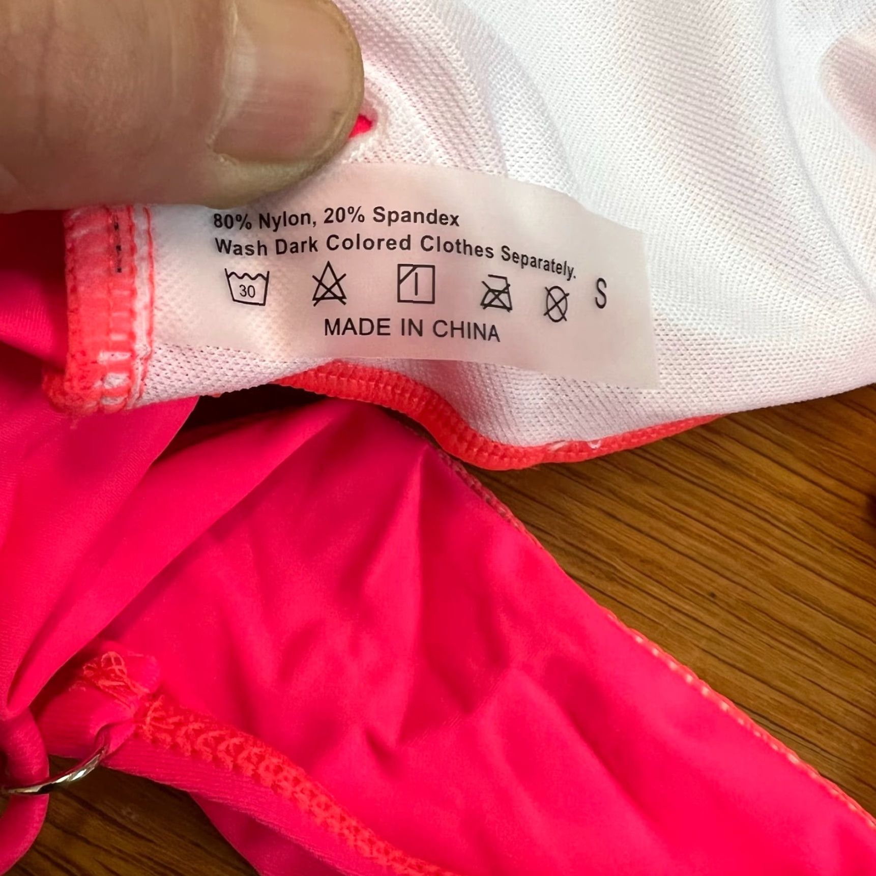 Shein SheIn Bikini Swimsuit Womens Size M Pink 2 Piece Swim Top Bandeau Spaghetti Strap Adjustable Padded Nylon Spandex Size ONE SIZE - 6 Thumbnail