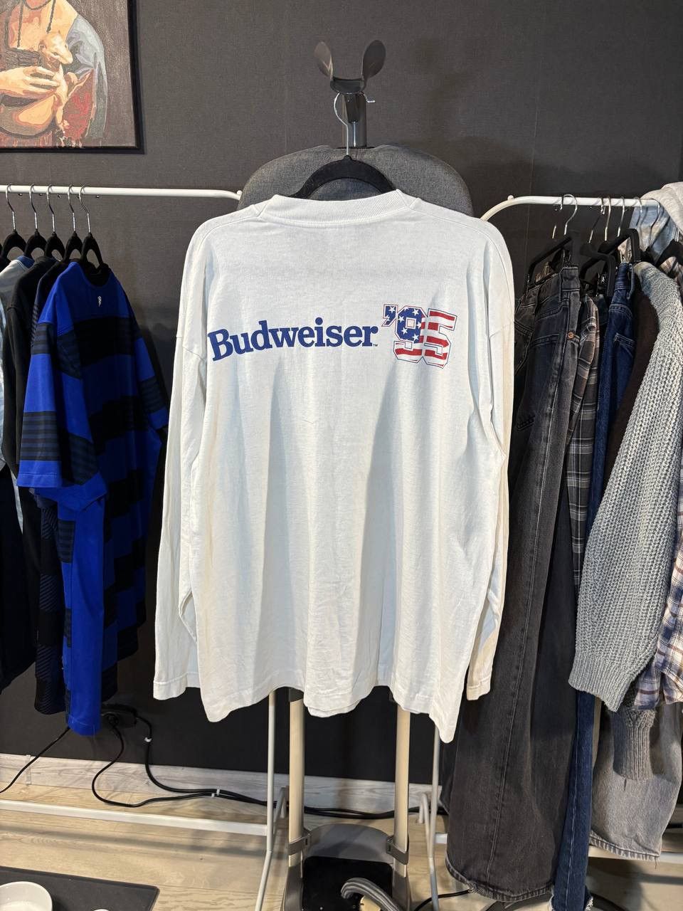 Budweiser 90’s Budweiser vintage long sleeve Size:XL Size US XL / EU 56 / 4 - 3 Thumbnail
