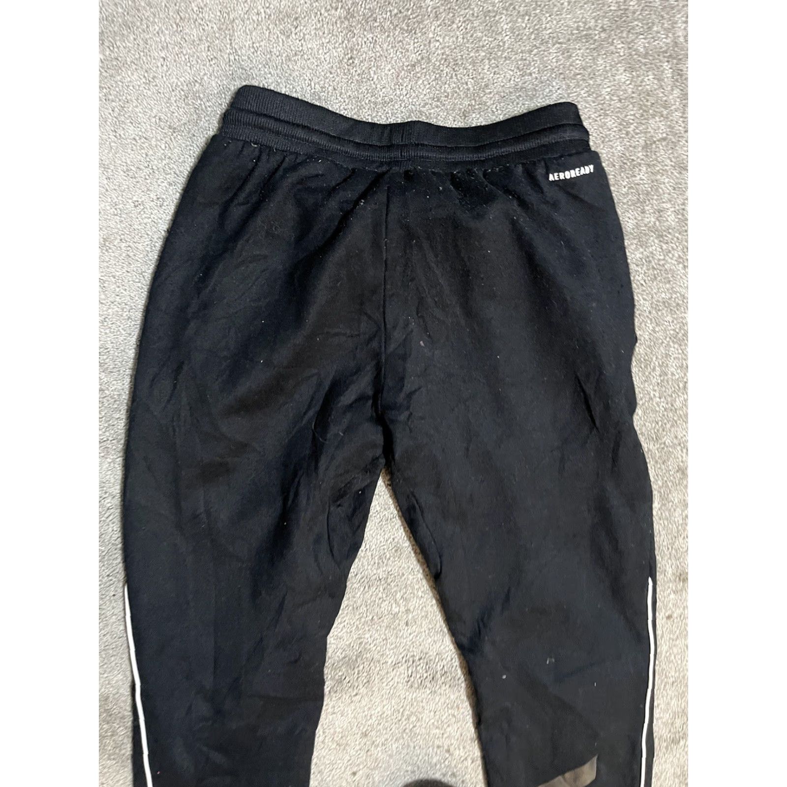 Adidas Adidas Basketball Club Mens Joggers Sweatpants Athletic Training Small Black Cotton Blend Fleece Pockets Side Stripe Adjustable Waist Size US 29 - 4 Thumbnail