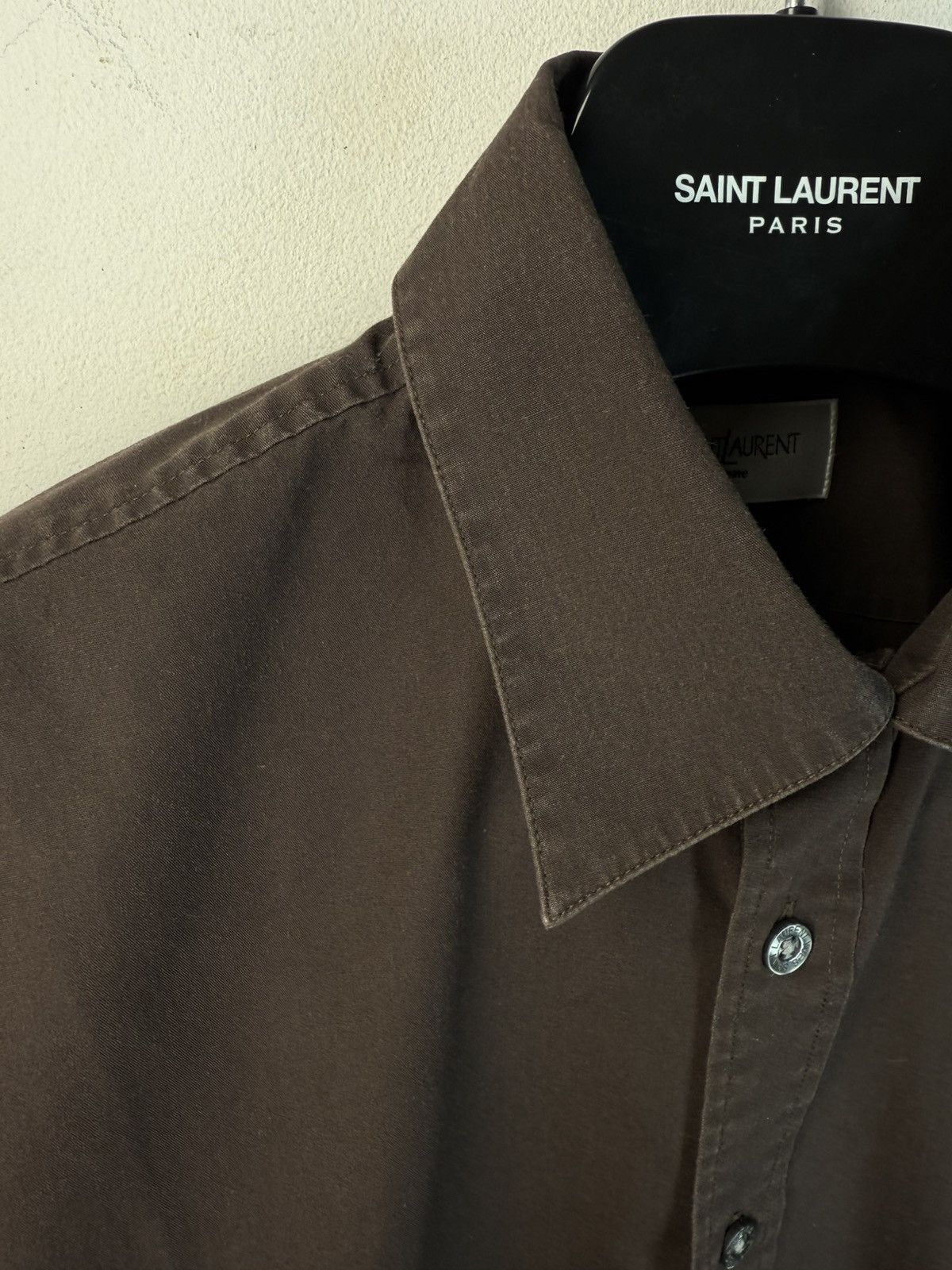 Yves Saint Laurent Brown YSL Shirt Button Up Dress Luxury Casual Collar Y2k Size US S / EU 44-46 / 1 - 15 Thumbnail