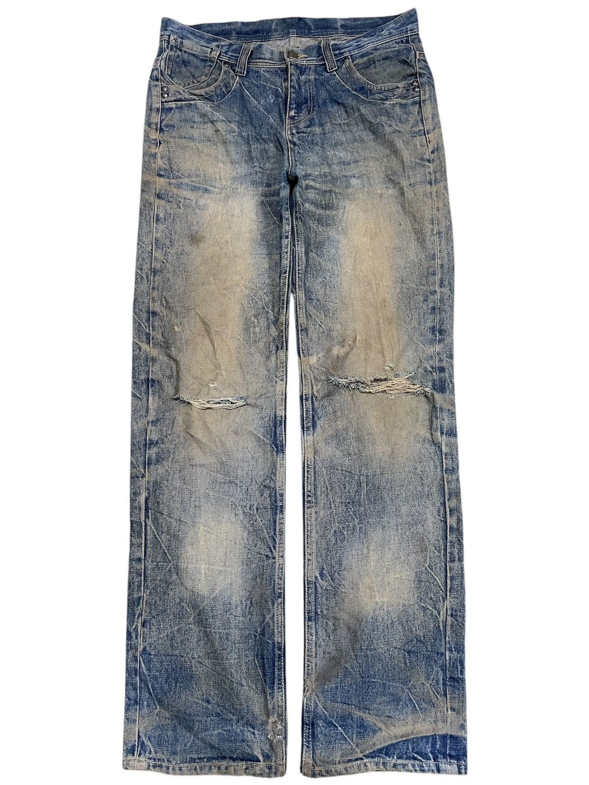 Japanese Brand × Vintage Vintage Japanese Brand Mudwash Distressed Ripped Denim Size US 34 / EU 50 - 1 Thumbnail