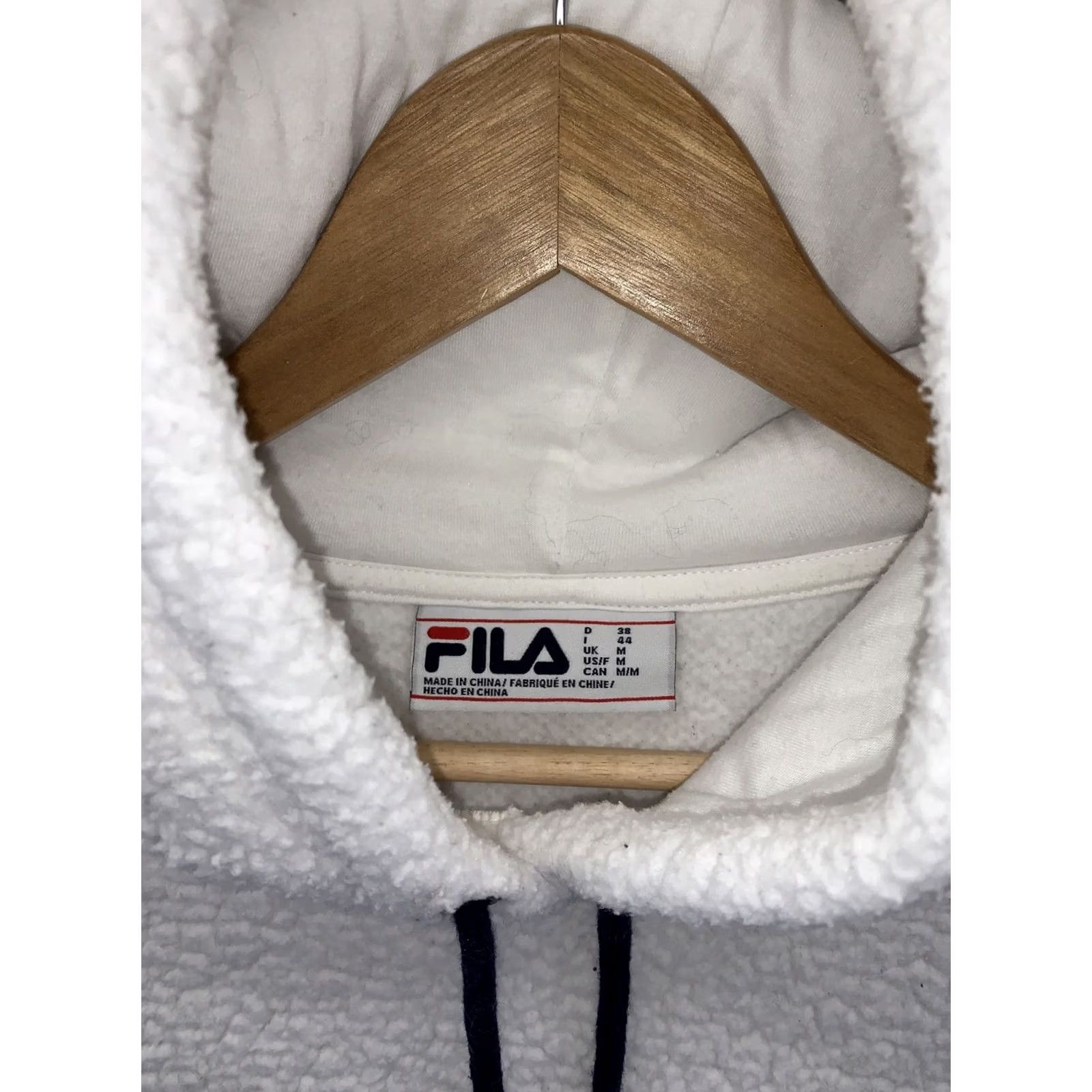 Fila FILA Hoodie Womens Pullover Fleece White 90s Logo Retro Casual Size M Size M / US 6-8 / IT 42-44 - 3 Thumbnail