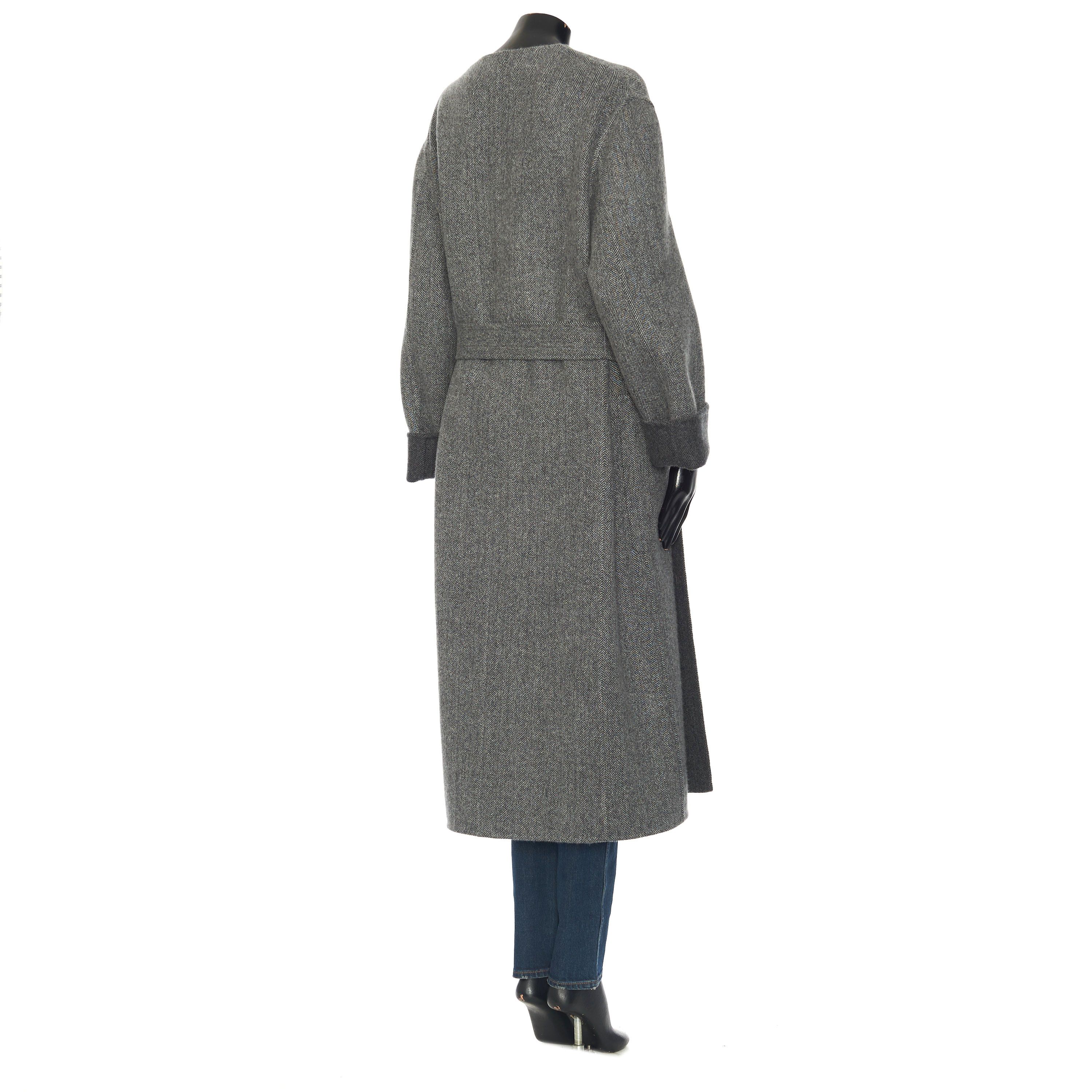 Celine Pure Collar Coat In Gray Double Face Cashmere Size S / US 4 / IT 40 - 7 Thumbnail
