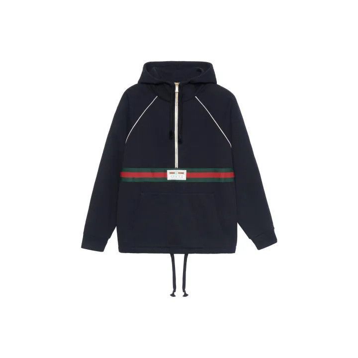 Gucci Gucci Half-Zip Knit Cotton Hoodie for Men -2506