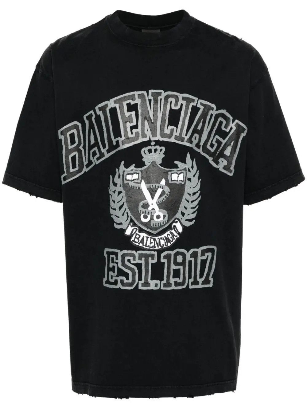 Balenciaga o1bcso1str0426 555 / DIY College T-Shirt Medium Fit in Black Size US XL / EU 56 / 4 - 1 Preview