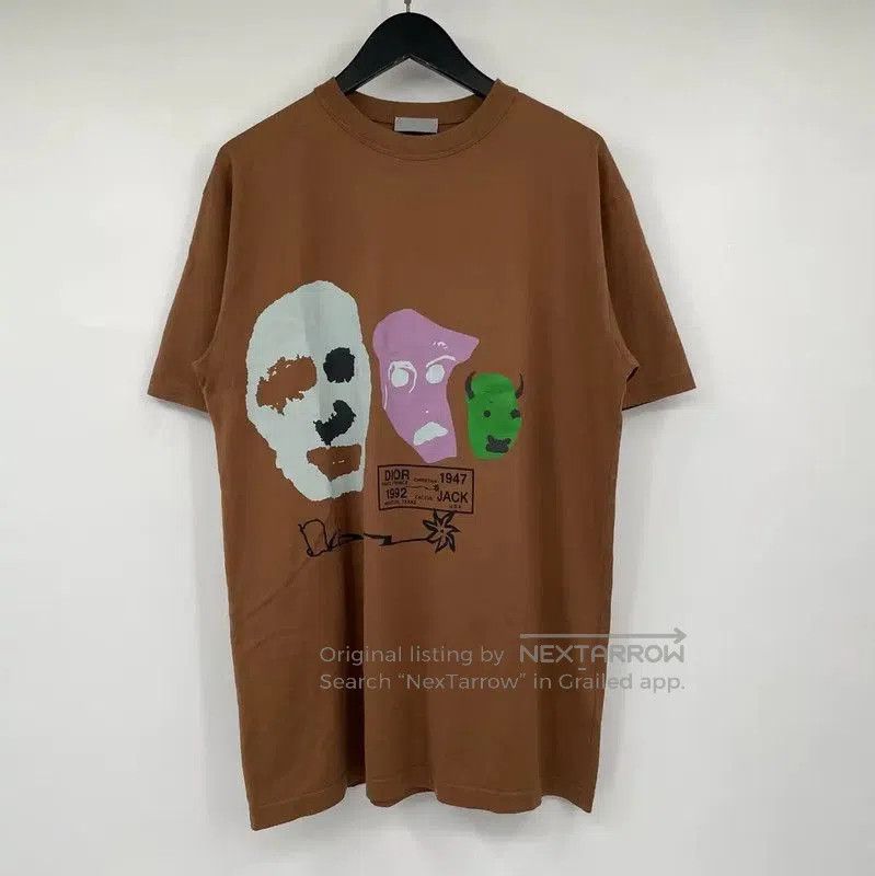Dior Brown Cotton Graphic T-Shirt for Men .