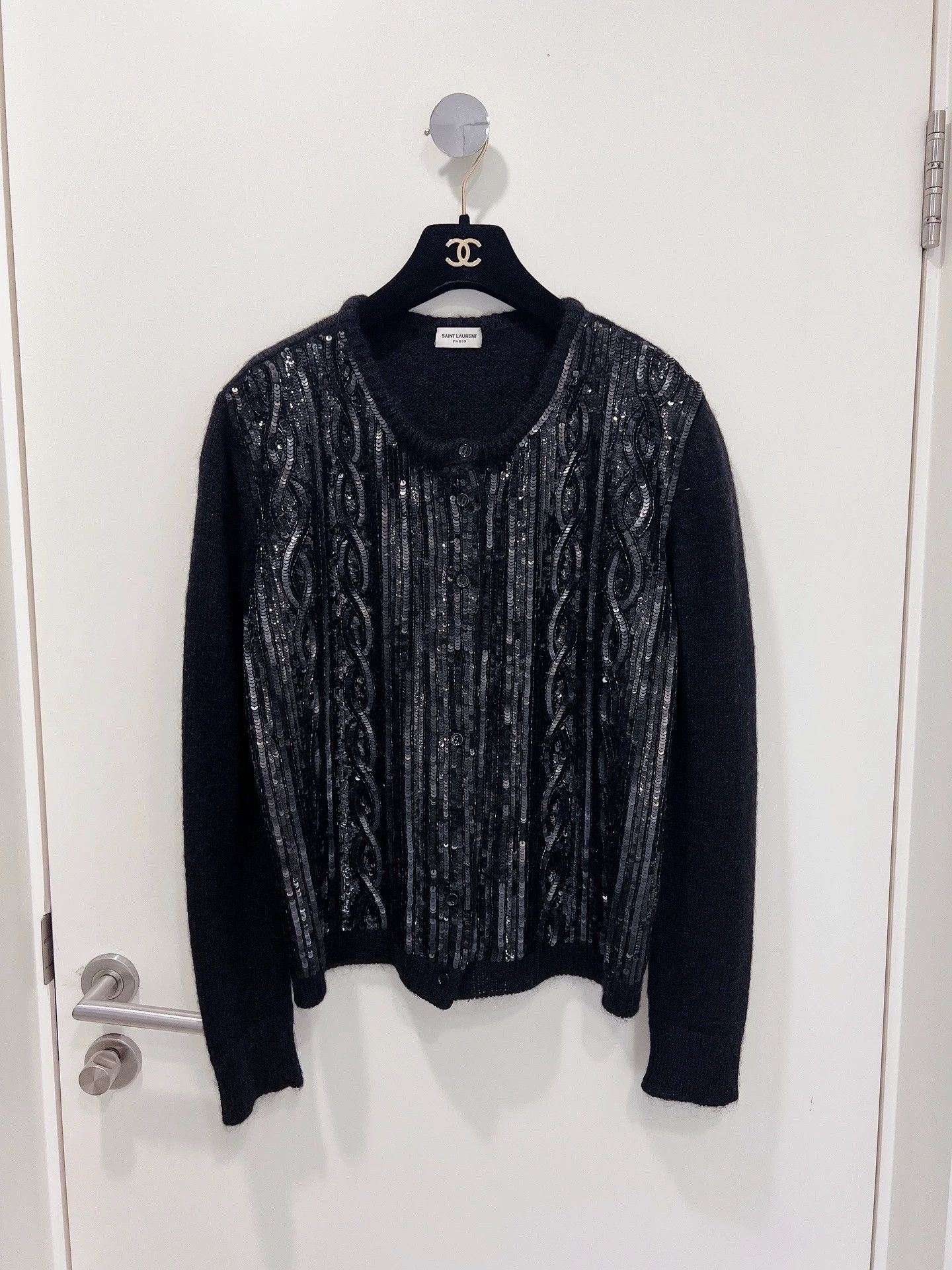 Saint Laurent Paris Sequined knitted sweater