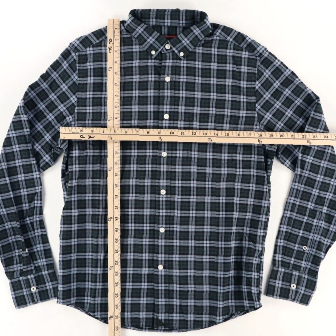 UNTUCKit Untuckit Slim Fit Cotton Plaid Button Down Shirt Green Men's M Size US M / EU 48-50 / 2 - 3 Thumbnail