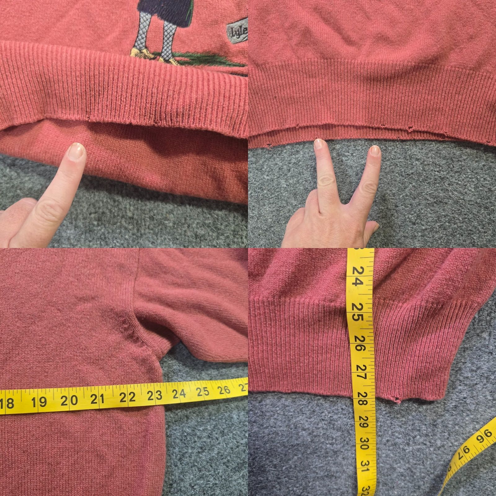 Lyle & Scott Lyle & Scott Sweater Mens Large Orange Golf Embroidered Lambswool Vintage Classic Cardigan Pullover Knit Crew Neck Long Sleeve Regular Size US L / EU 52-54 / 3 - 8 Thumbnail
