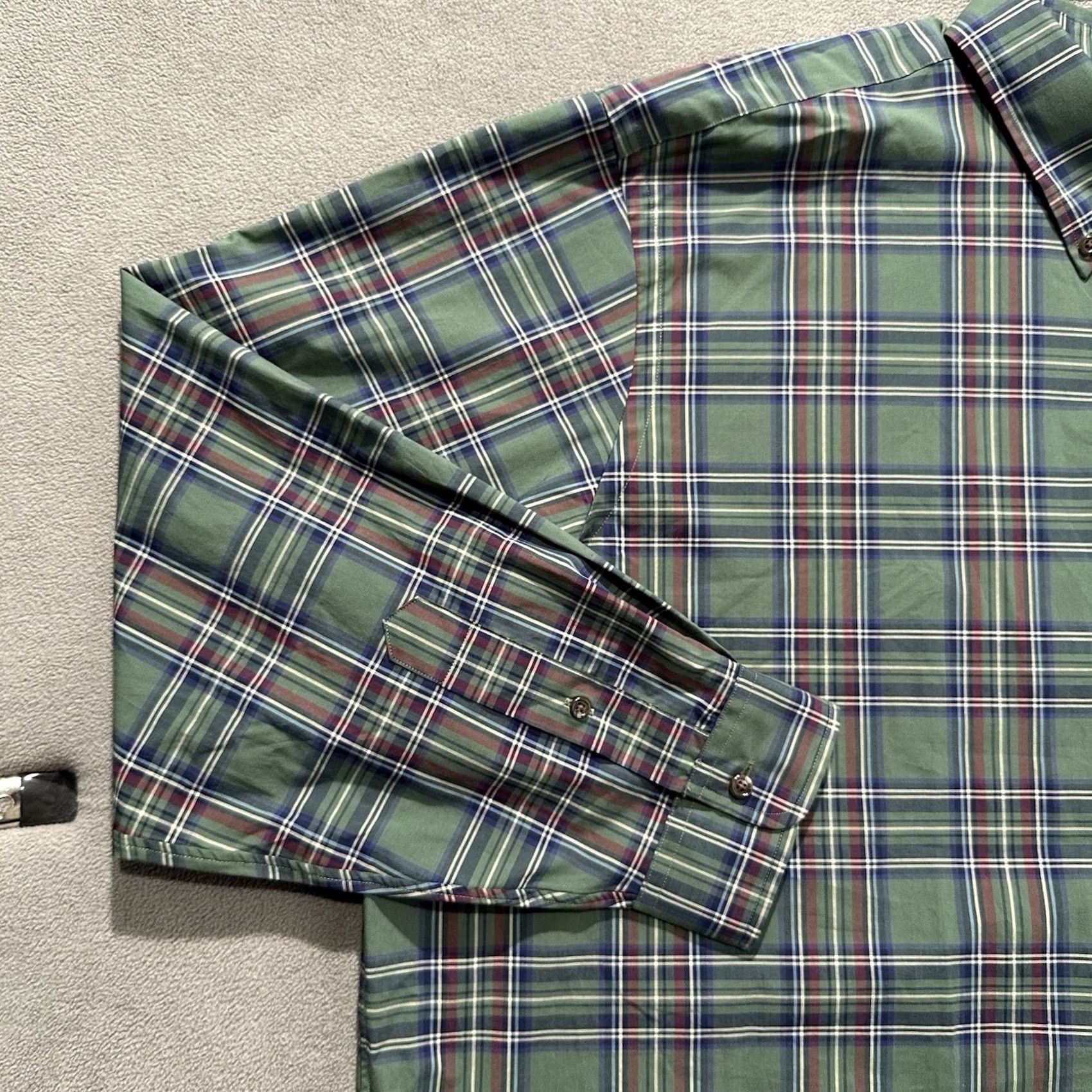 Ralph Lauren Ralph Lauren Shirt Mens 3XB Big Green Plaid Button Down 100% Cotton Stretch EUC Size US XXL / EU 58 / 5 - 7 Thumbnail