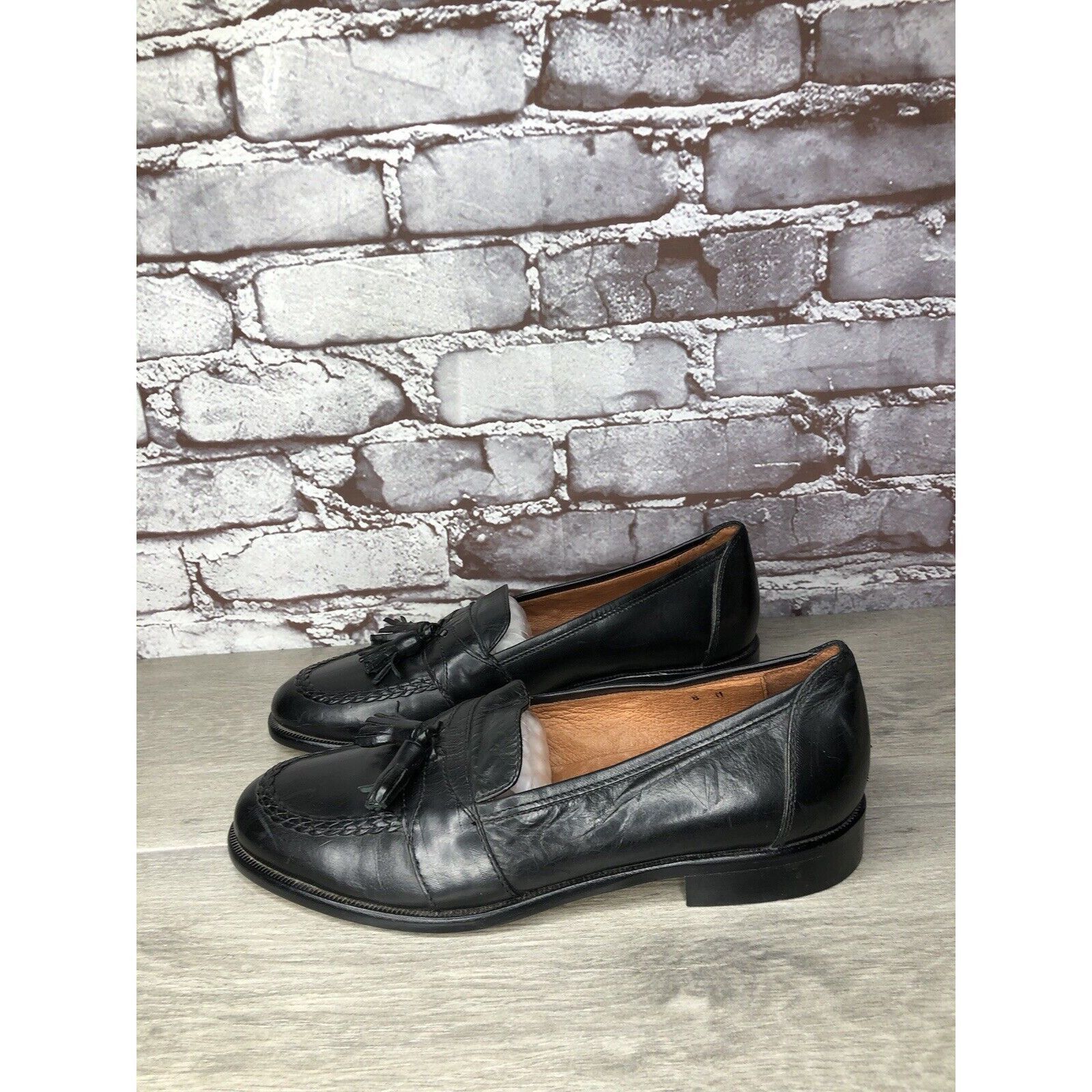 Alfani Alfani Black Leather Braided Tassel Loafers Italy Dress Shoe Size US 8 / EU 41 - 22 Thumbnail