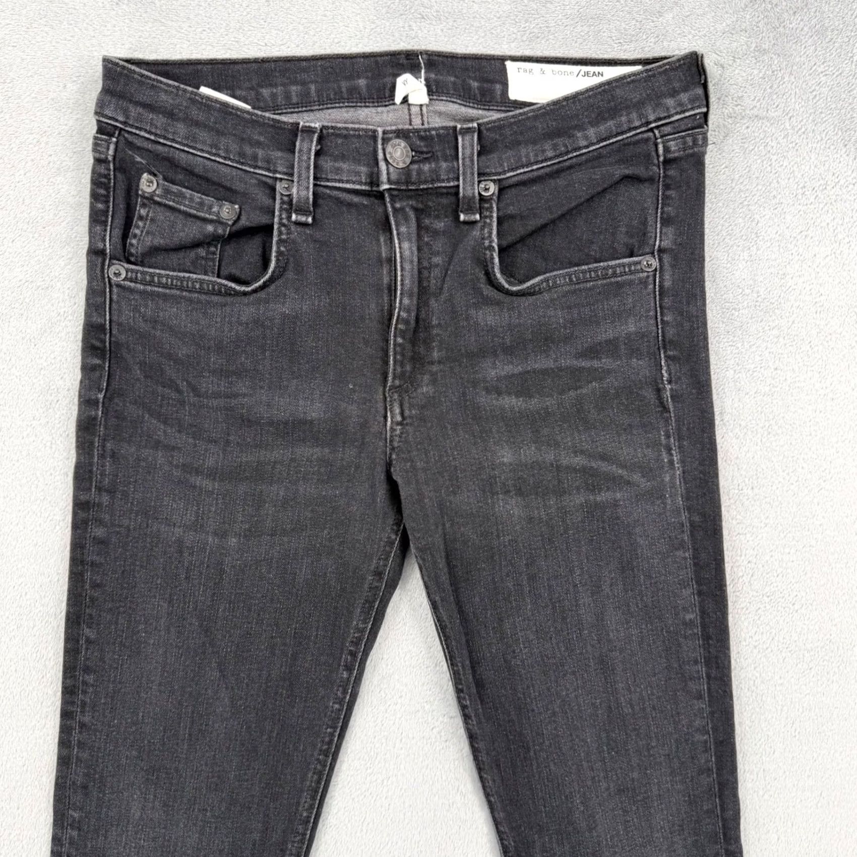 Rag & Bone rag & bone Skinny Jeans Concrete Black Raw Hem Womens Size 27 Size 27" / US 4 / IT 40 - 3 Thumbnail