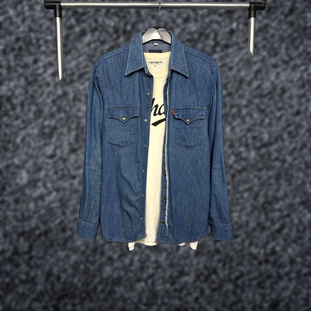 Levi's Levi's 90s Vintage Mens Denim Shirt Orange Tab Size S Shirt Mens Denim Blue 90s Size US S / EU 44-46 / 1 - 1 Thumbnail