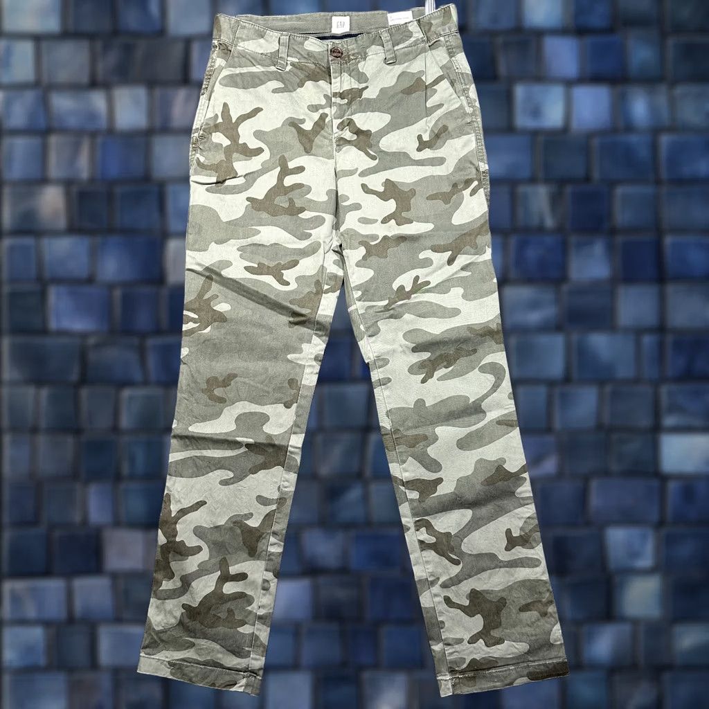 Gap Gap Pants Womens Size 2 Girlfriend Chino Green Camouflage Cotton Stretch Straight Leg Size 26" / US 2 / IT 38 - 1 Thumbnail