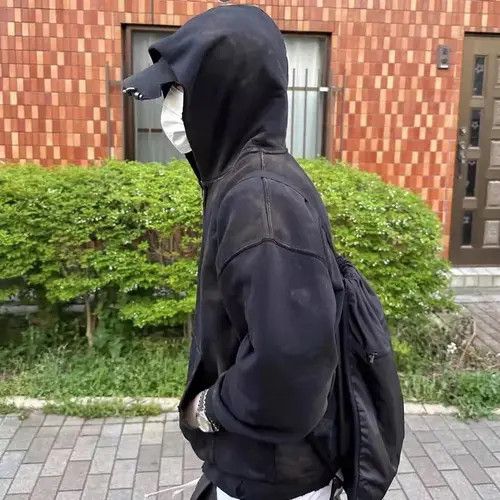VIBE Dirty Washed High Street Homber Hoodie Sweatshirt Zipper y2k Size US L / EU 52-54 / 3 - 3 Thumbnail