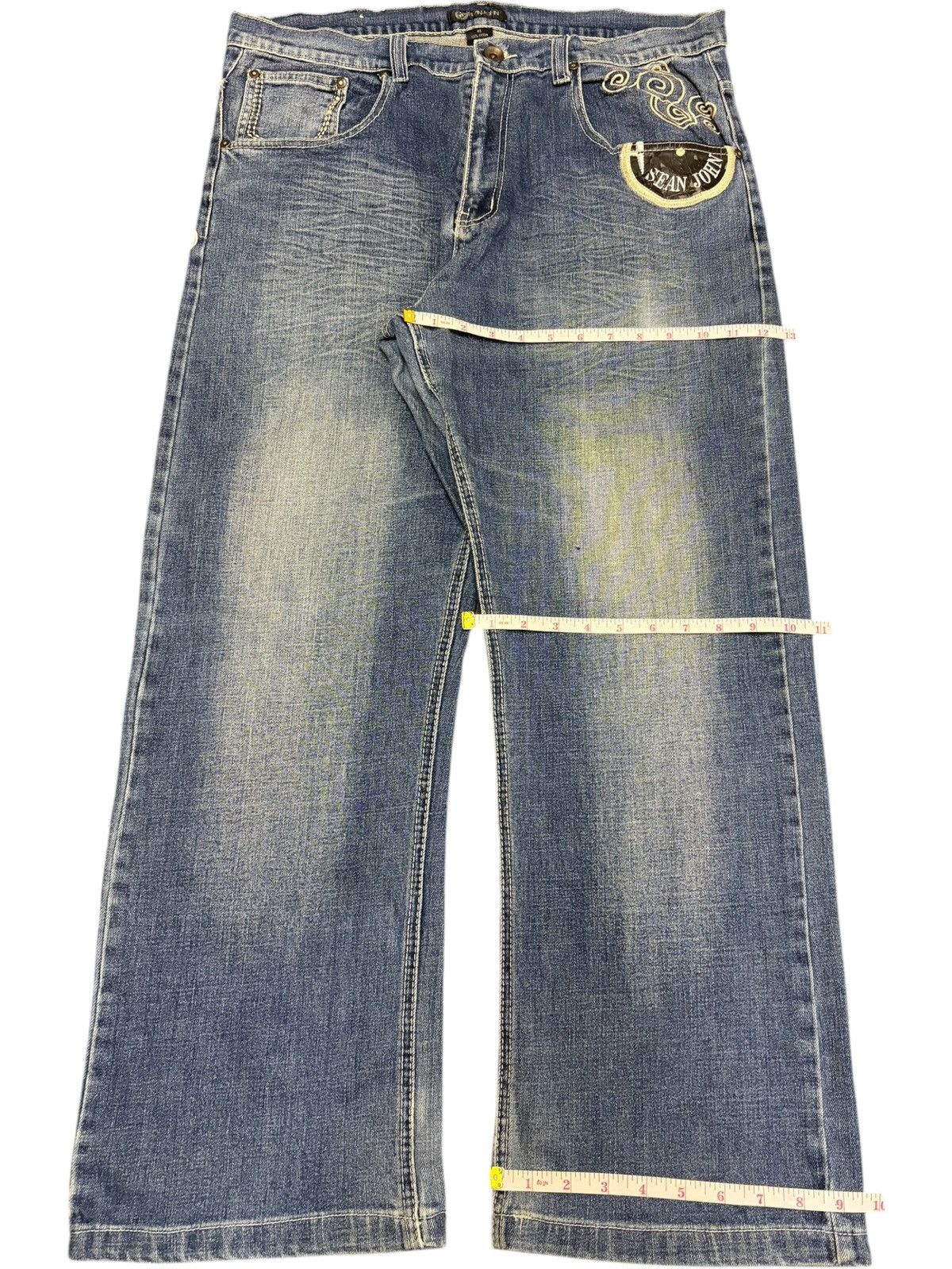 Sean John Vintage Sean John Embroidered Distress Baggy Jeans Size US 37 - 8 Thumbnail