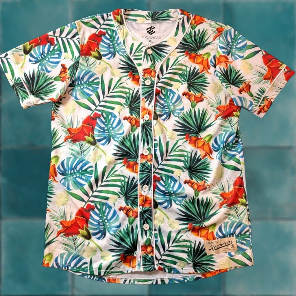 Rocawear Rocawear Tropical Baseball Jersey Hawaiian All Over Print Casual Beach Men's XL Size US XL / EU 56 / 4 - 1 Thumbnail