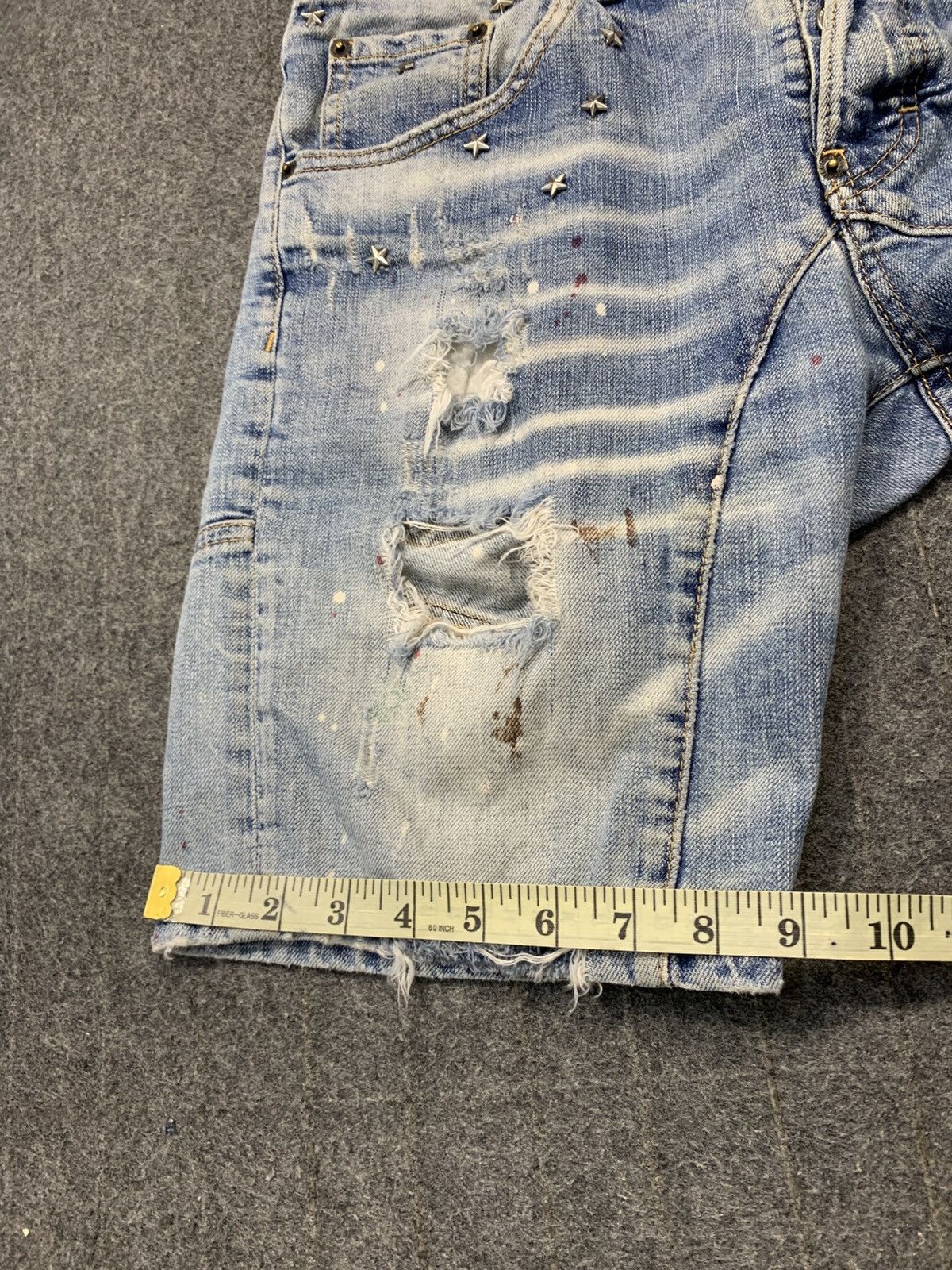 Dsquared2 Trashed Dsquared2 Caten Twins Star Stud Faded Indigo Denim Size US 33 - 16 Thumbnail