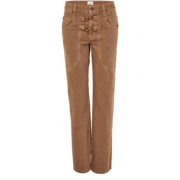 ISABEL MARANT Brinley High Rise Brown Denim Pants New & Auth