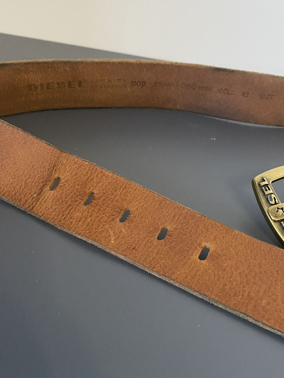 Diesel 🔥 VINTAGE 2000s DIESEL Y2K RARE RETRO BROWN LEATHER BELT🔥 Size ONE SIZE - 12 Thumbnail